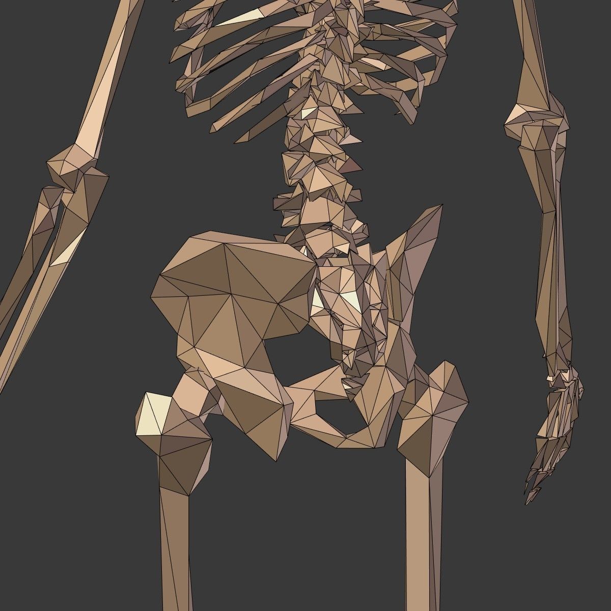 Cartoon Skeleton Low Poly Low-poly 3D model_23