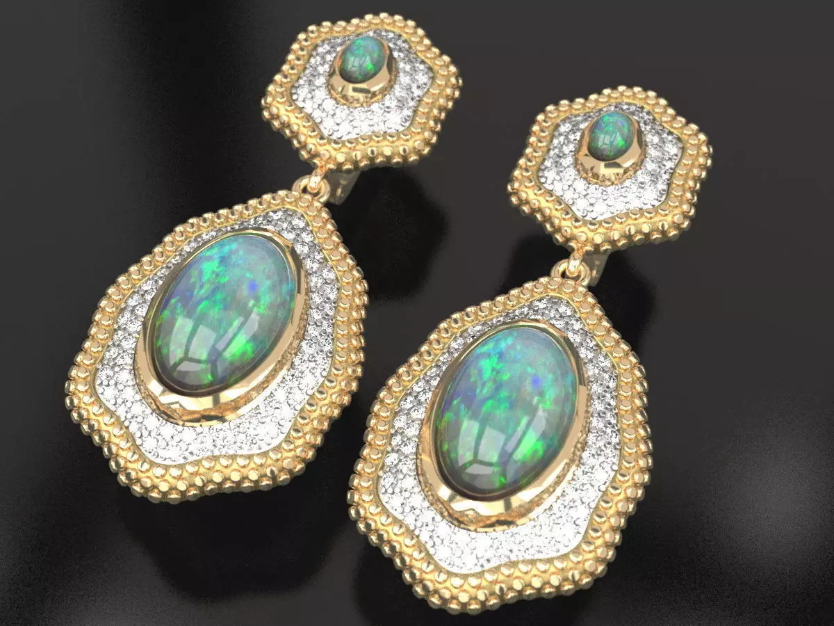 Nugget earrings 3D print model_0