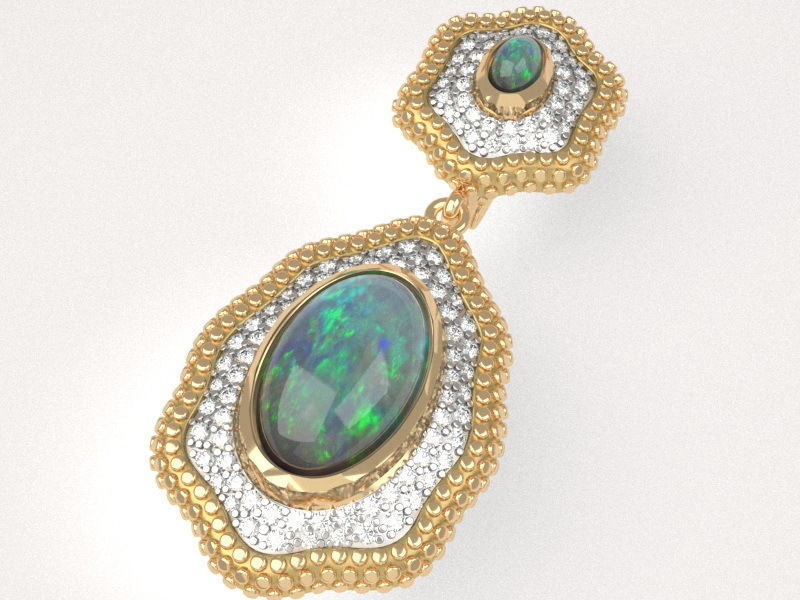 Nugget earrings 3D print model_1