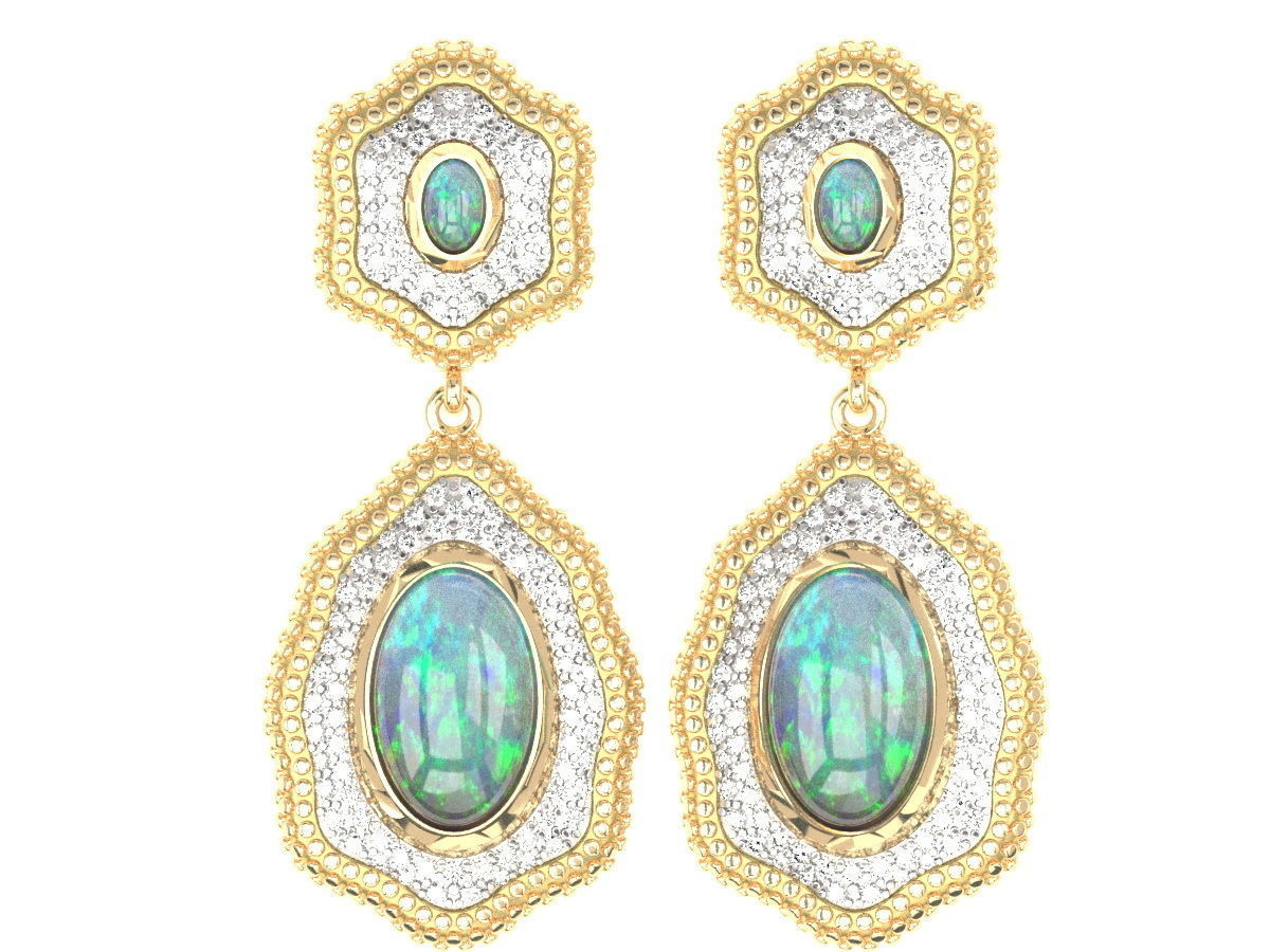 Nugget earrings 3D print model_2