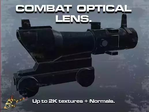 Combat Optical Lens Low-poly 3D model