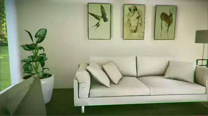 VR Room Unity Project Low-poly 3D model