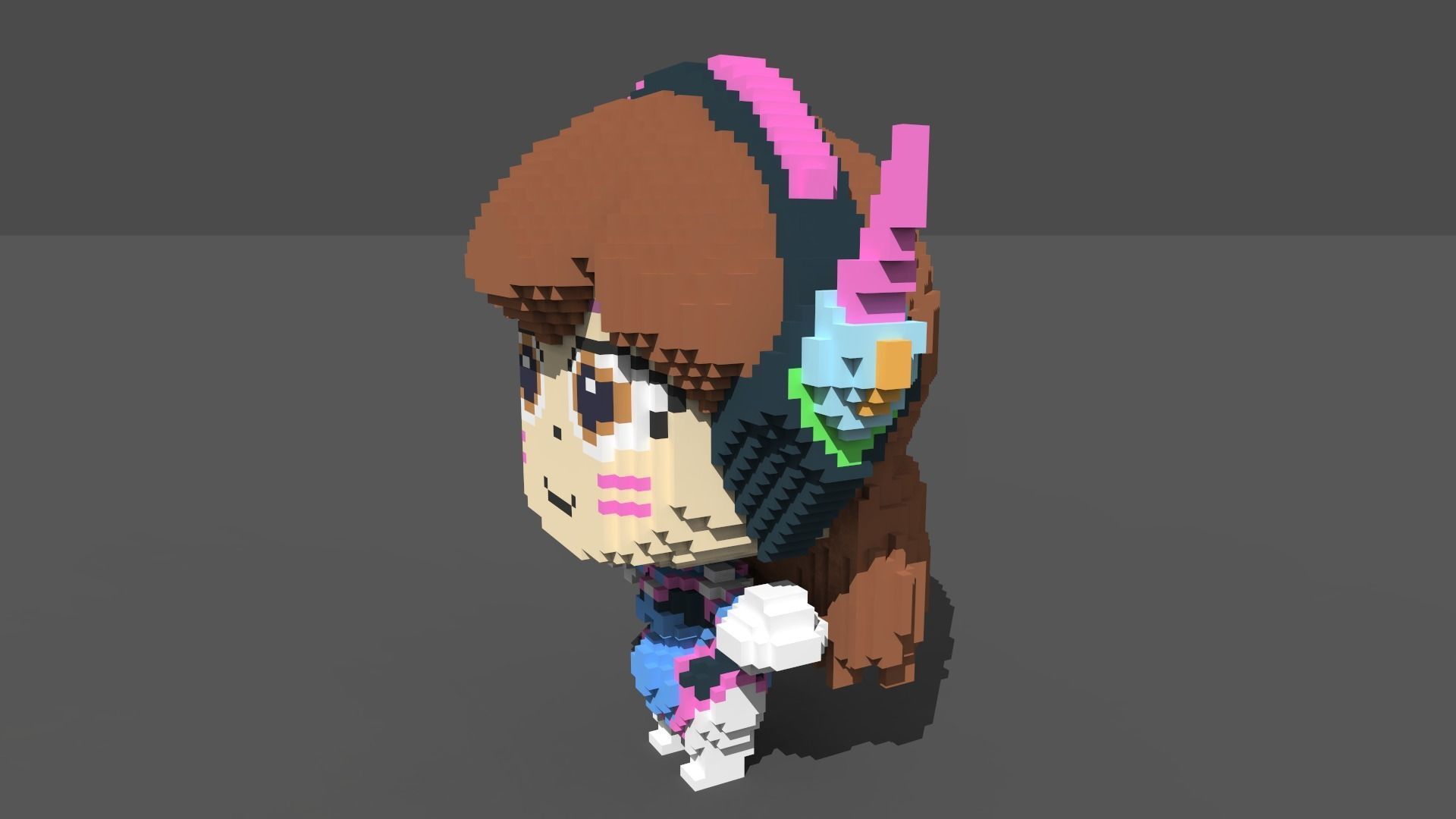 D Va Voxel Low-poly 3D model_1