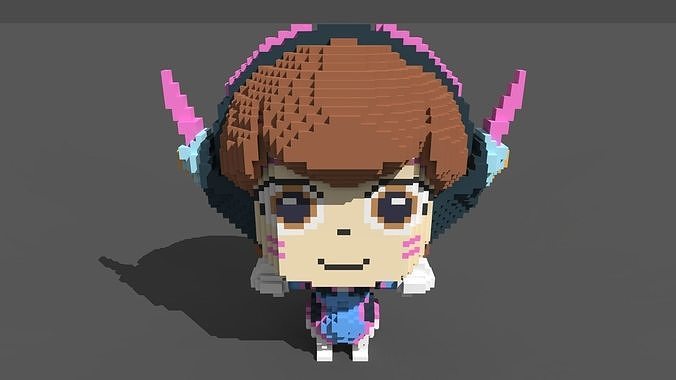 D Va Voxel Low-poly 3D model