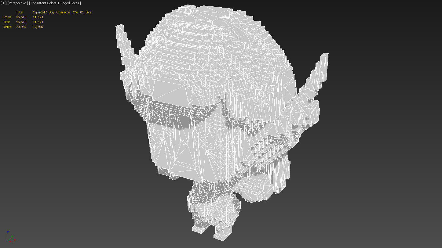 D Va Voxel Low-poly 3D model_4