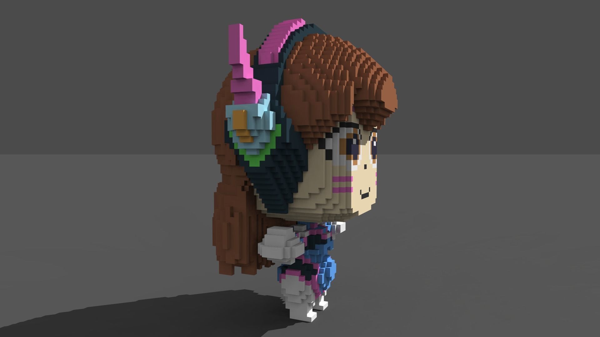 D Va Voxel Low-poly 3D model_3