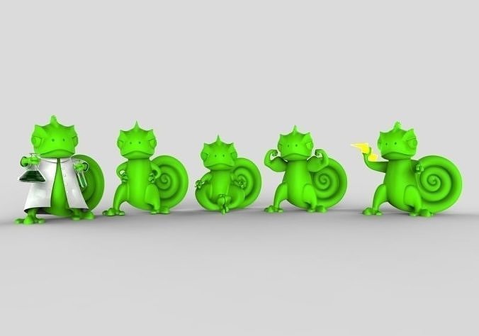 Charlie 3D Print Chameleon Professions 3D print model