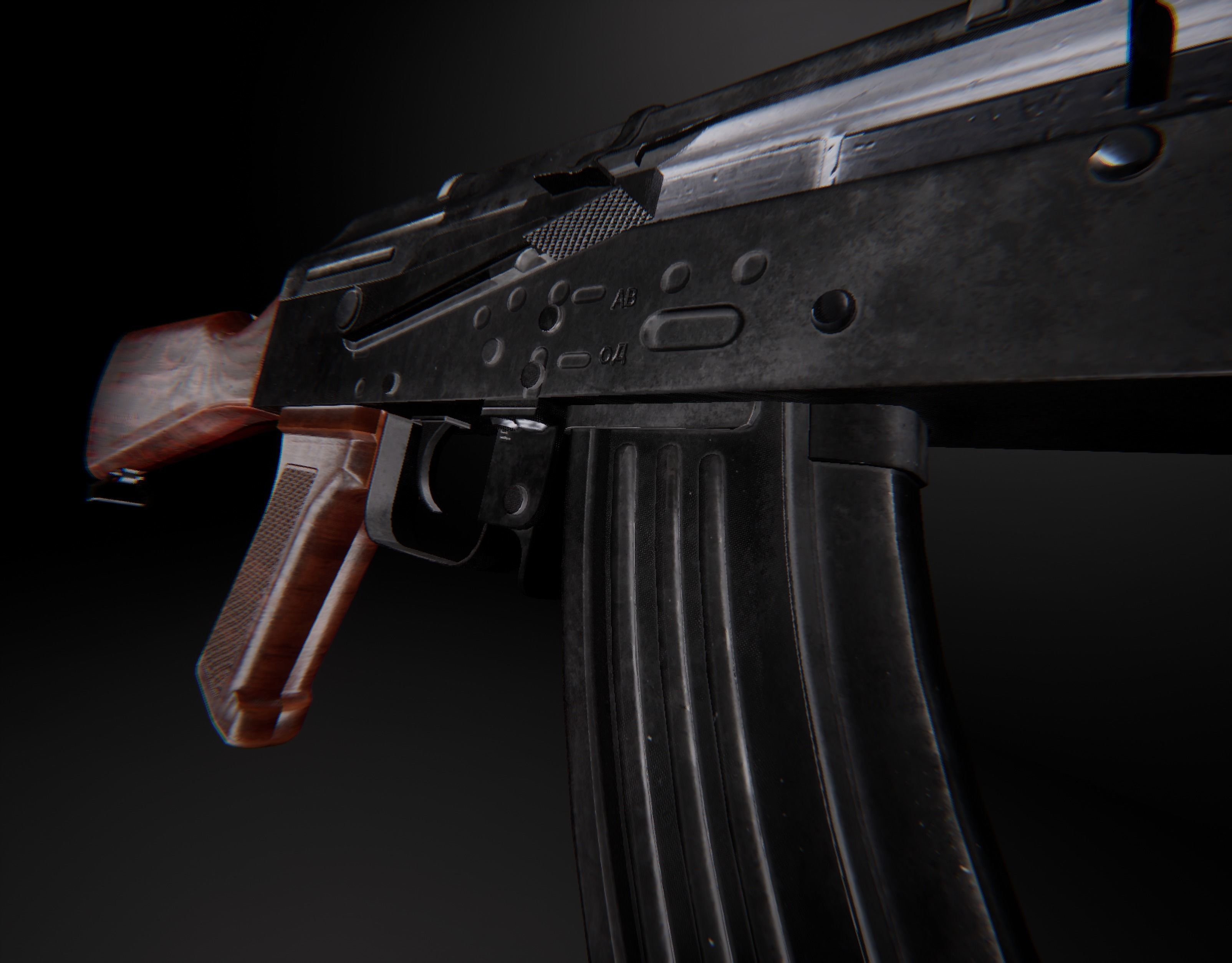 AAA AKM Game Ready PBR Low-poly 3D model_19