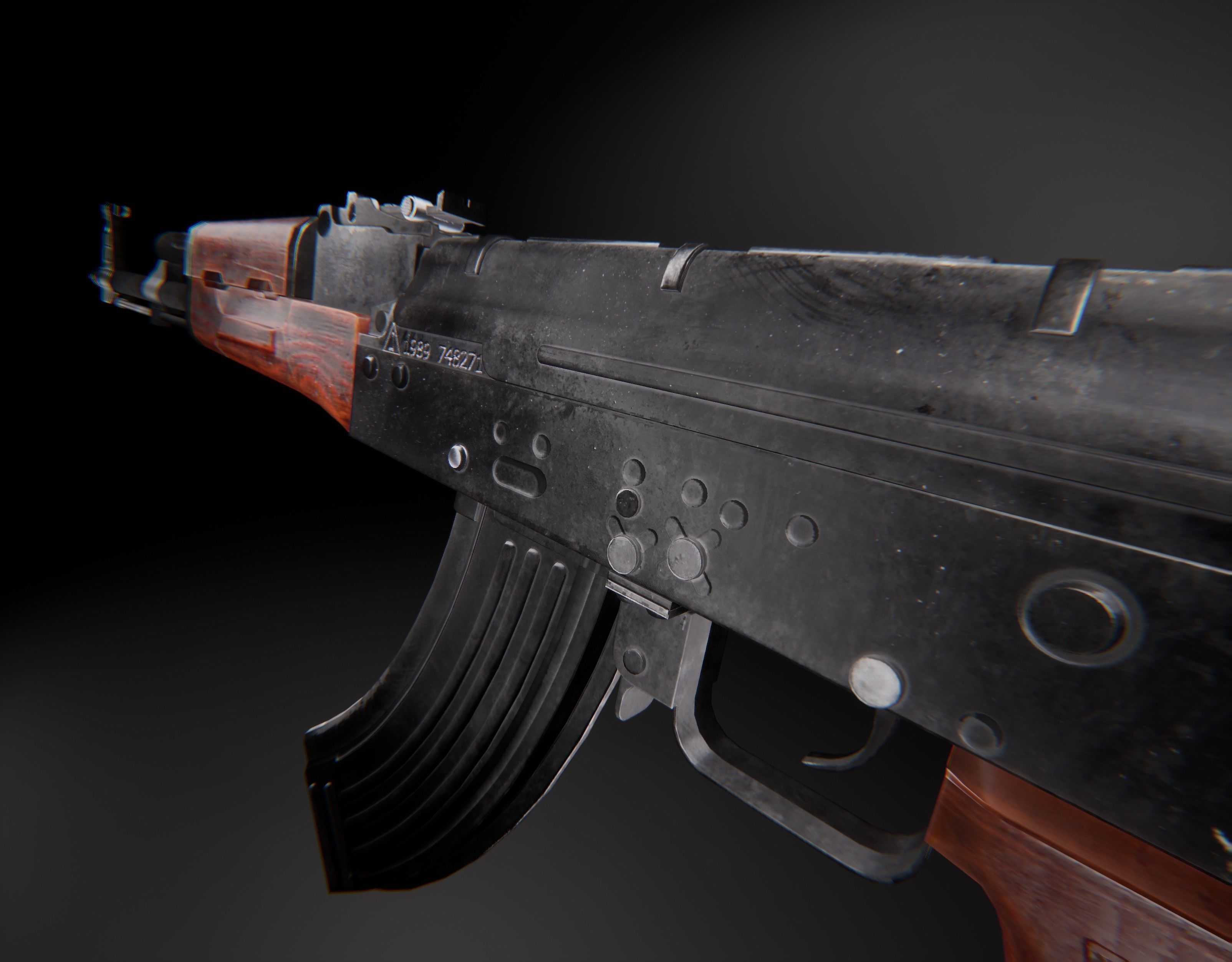AAA AKM Game Ready PBR Low-poly 3D model_15