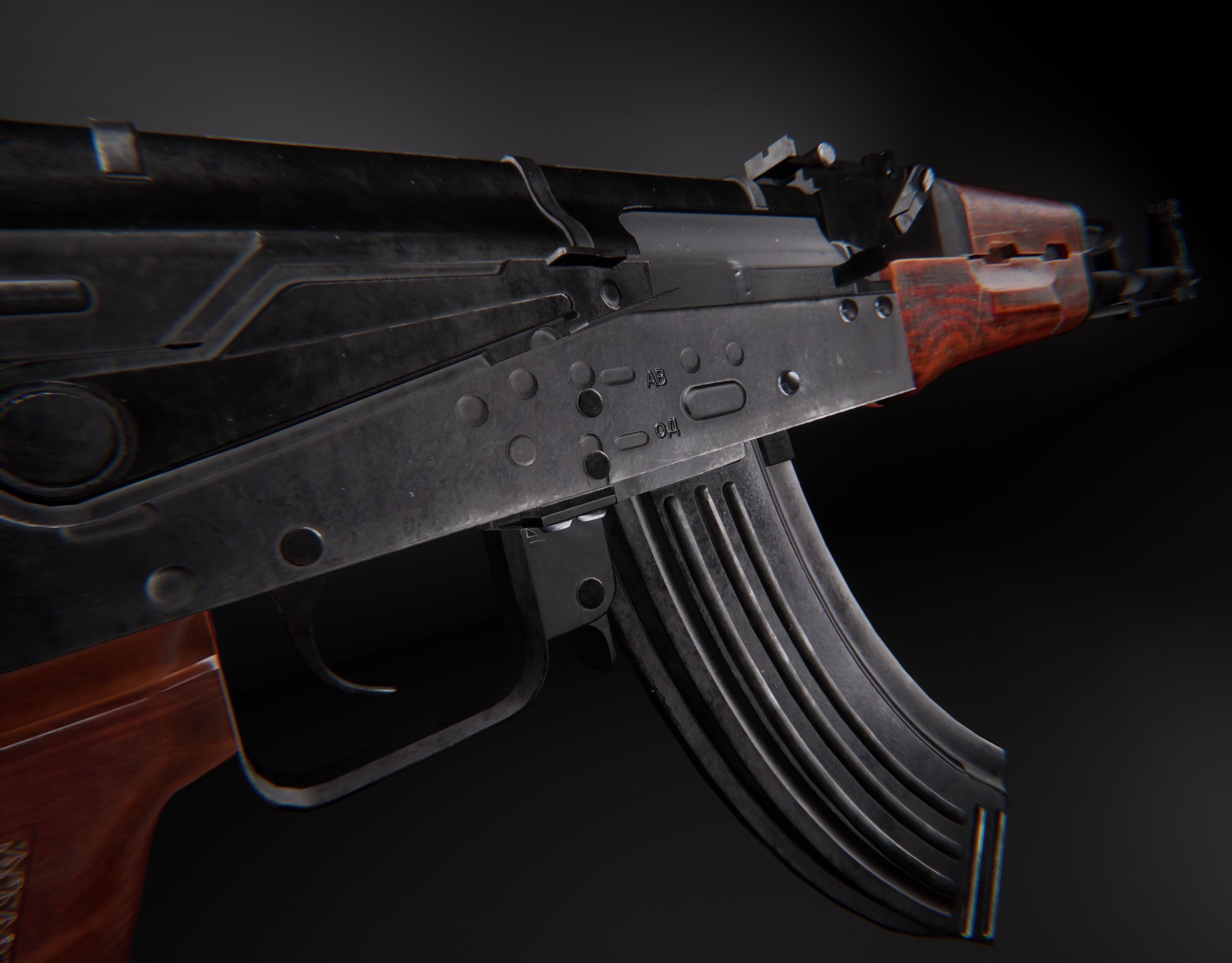 AAA AKM Game Ready PBR Low-poly 3D model_21