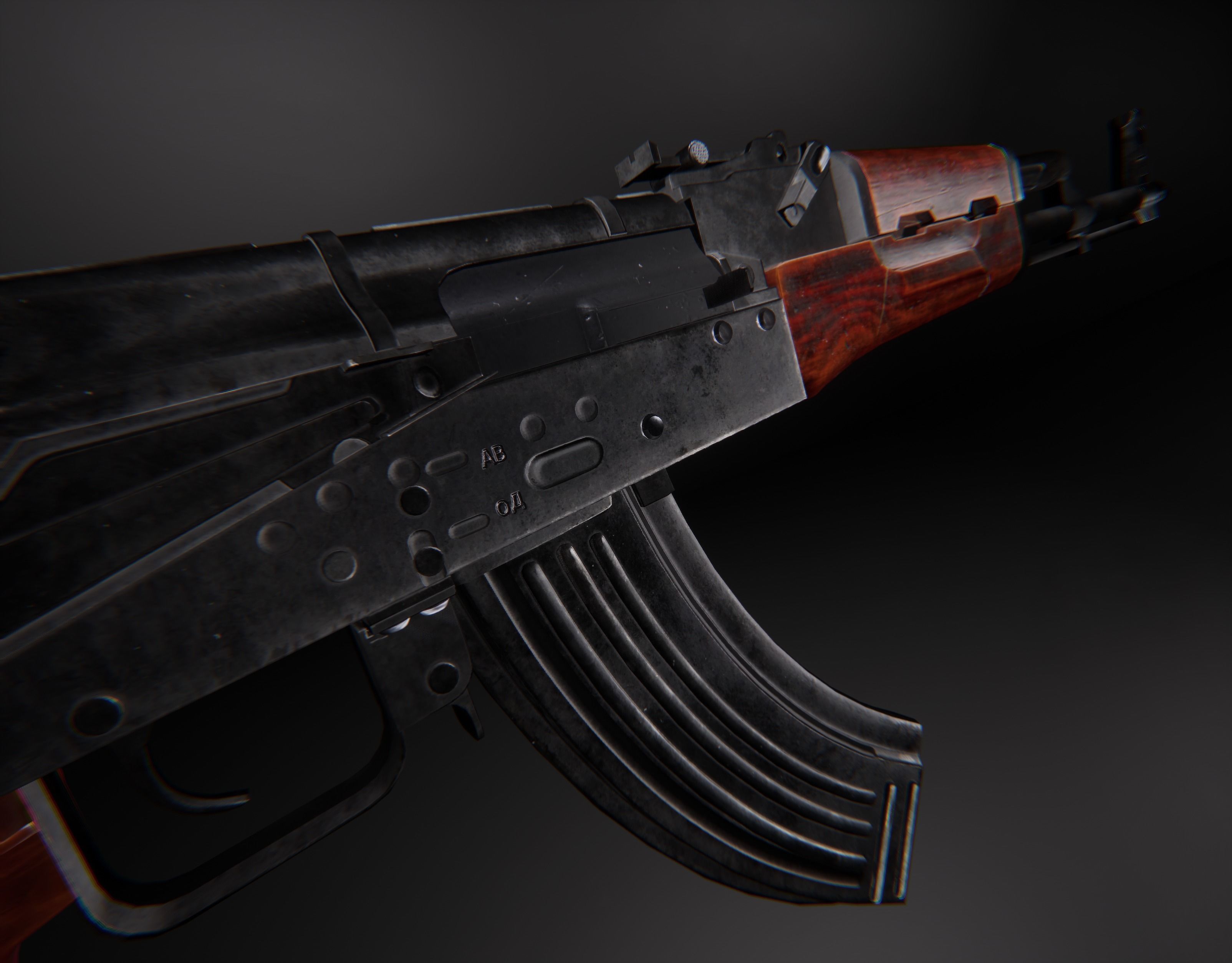 AAA AKM Game Ready PBR Low-poly 3D model_11