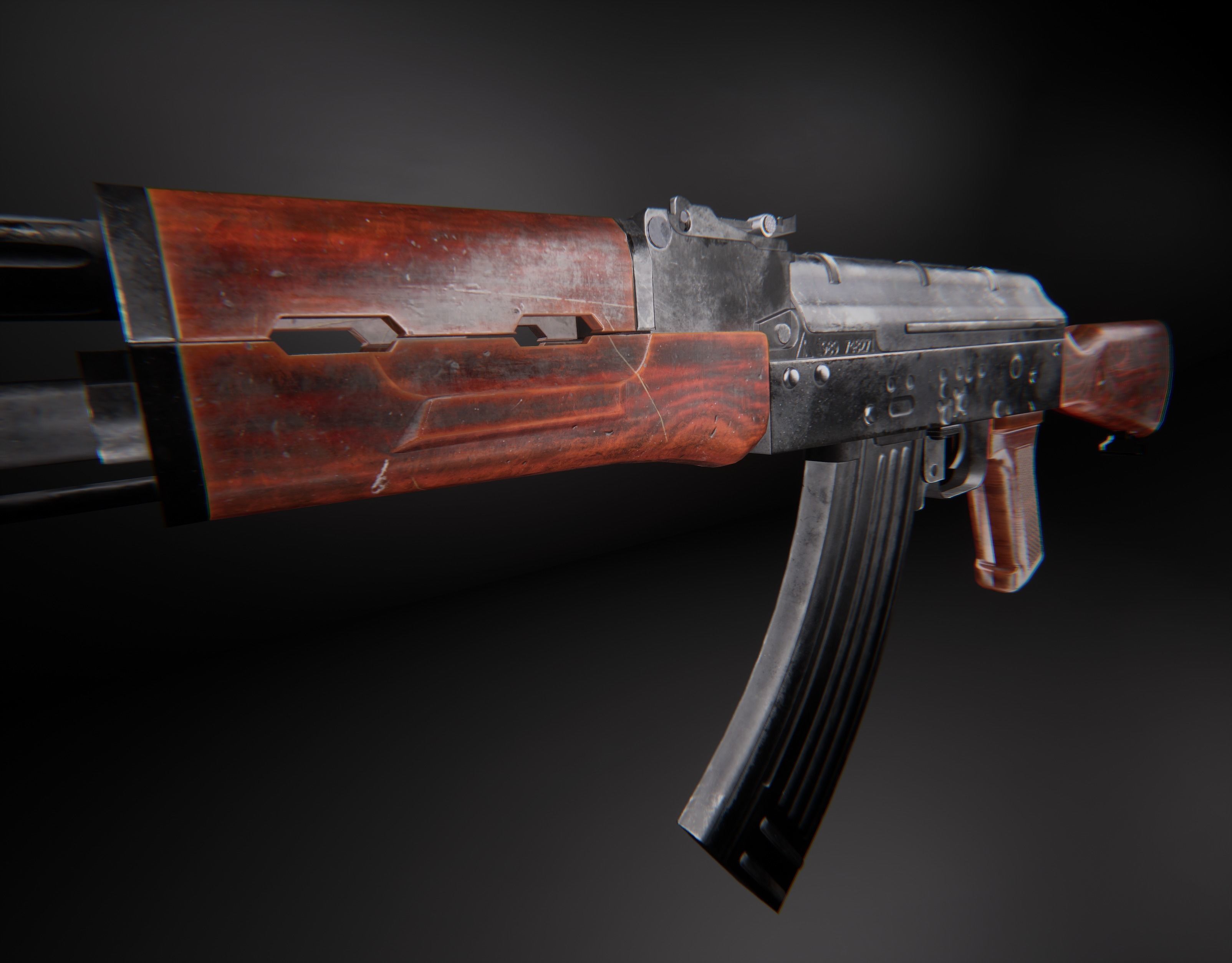 AAA AKM Game Ready PBR Low-poly 3D model_14