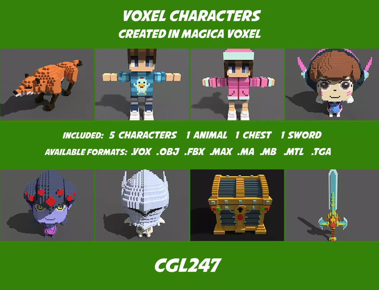 Character Voxel Pack Low-poly 3D model_0