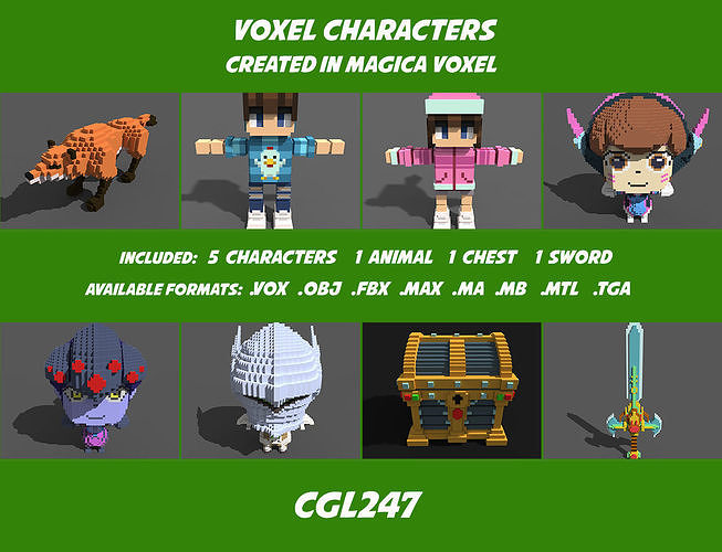Character Voxel Pack Low-poly 3D model