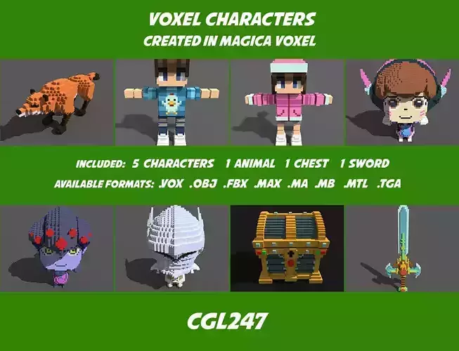 Character Voxel Pack Low-poly 3D model