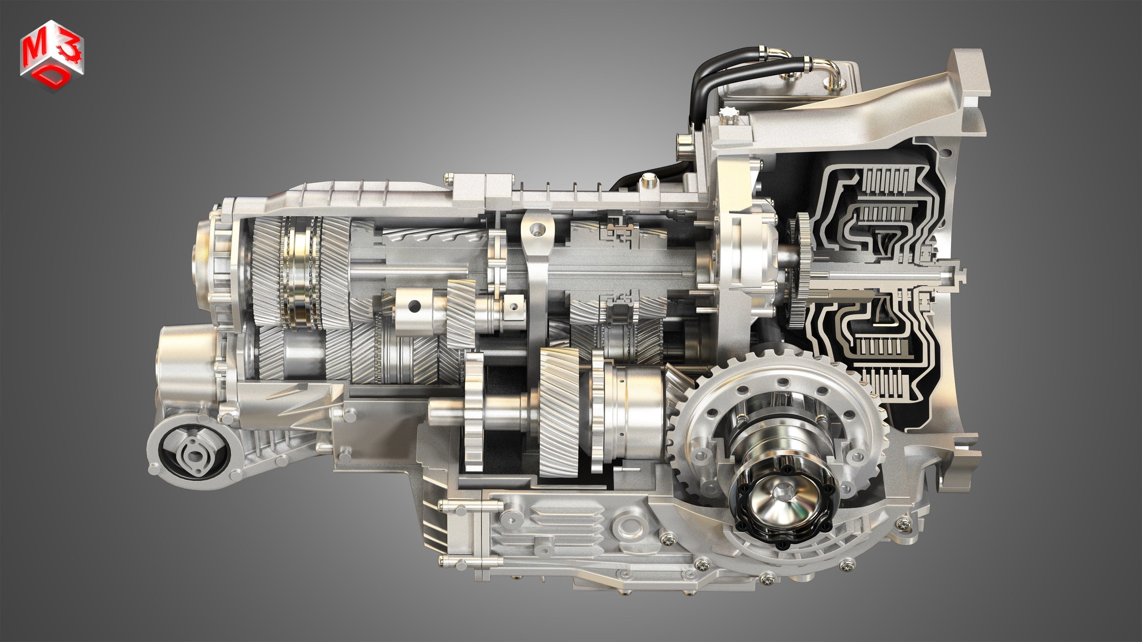 PDK Transmission Cutaway  3D model_13