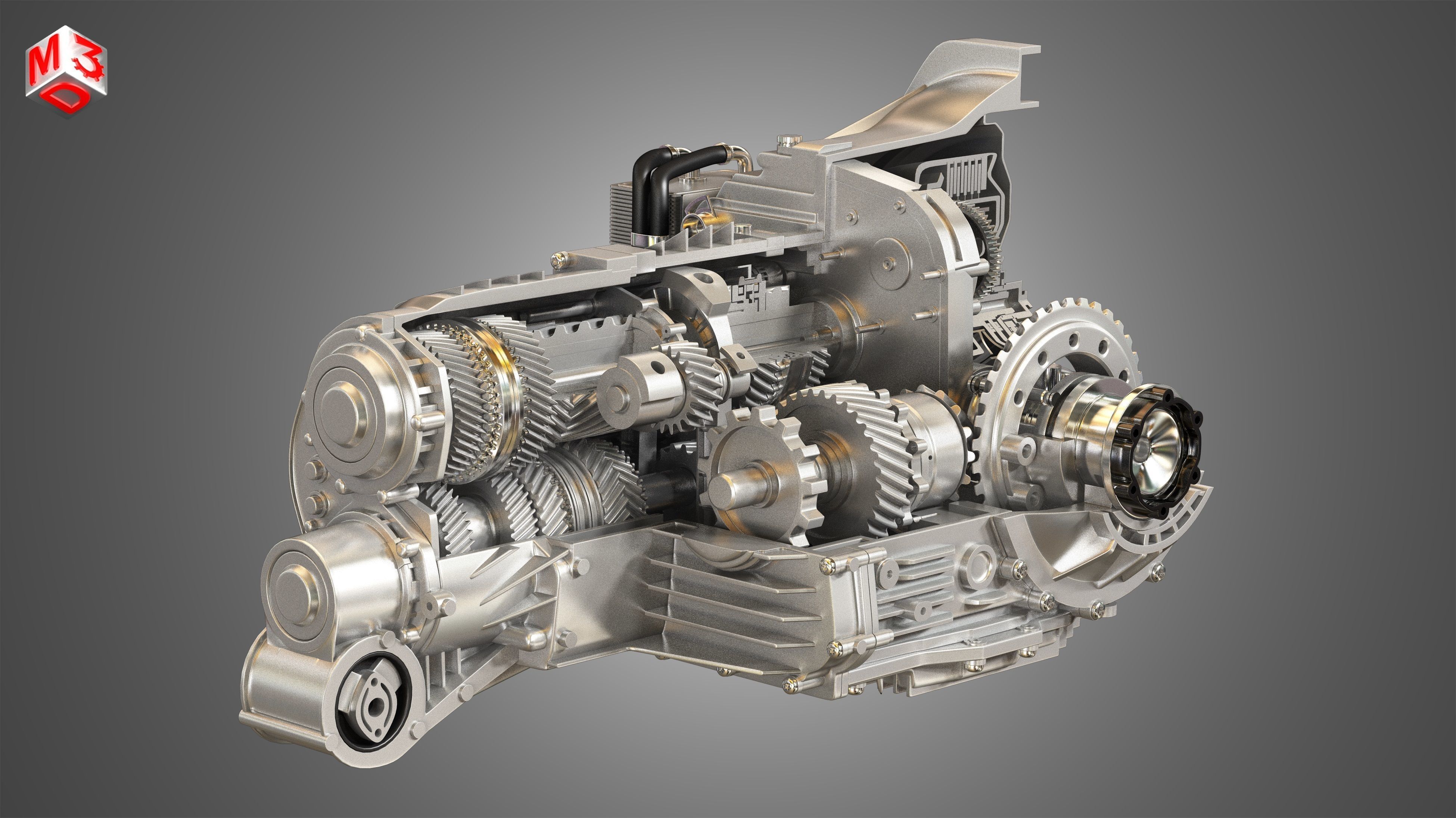 PDK Transmission Cutaway  3D model_2