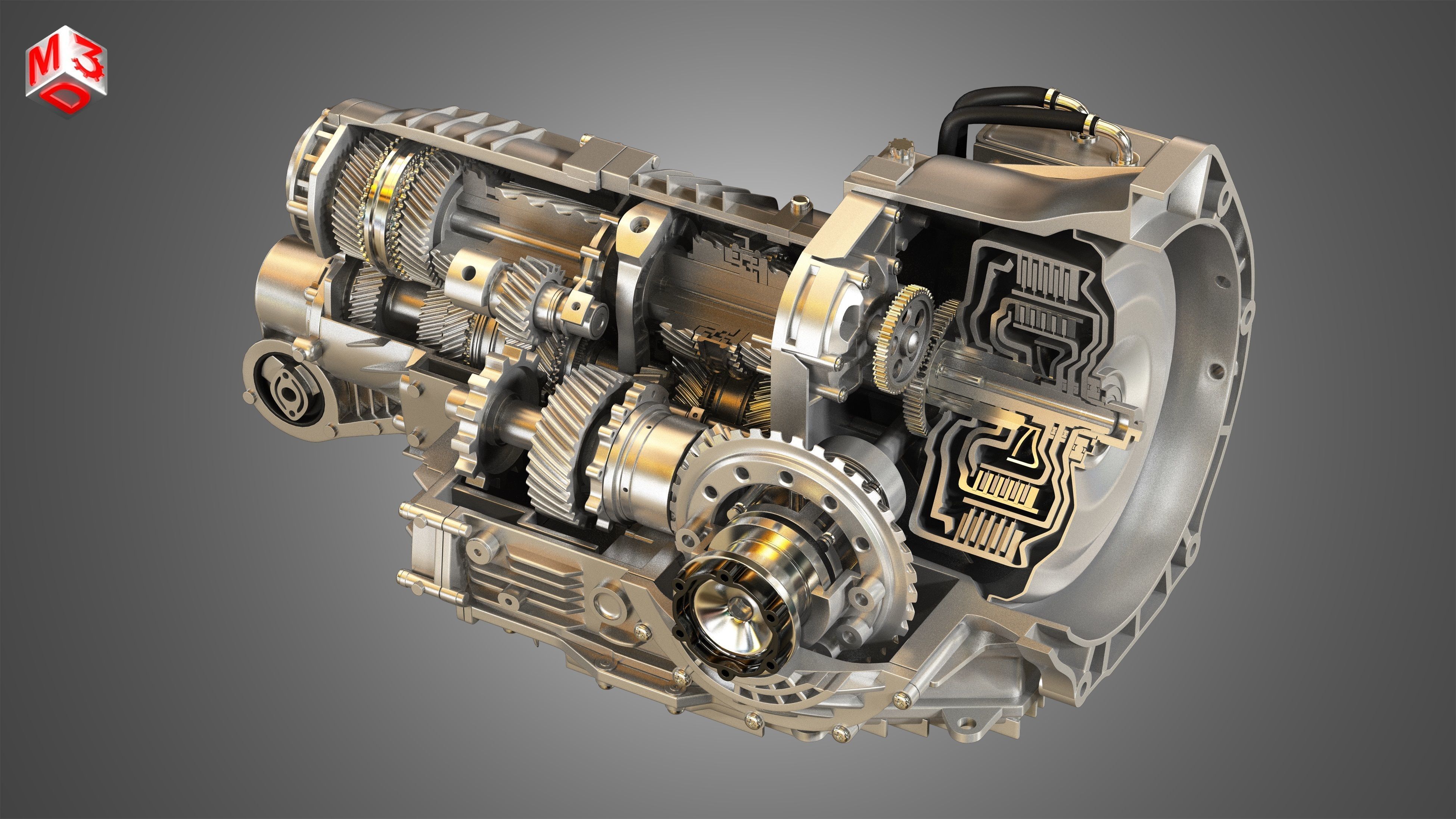 PDK Transmission Cutaway  3D model_11