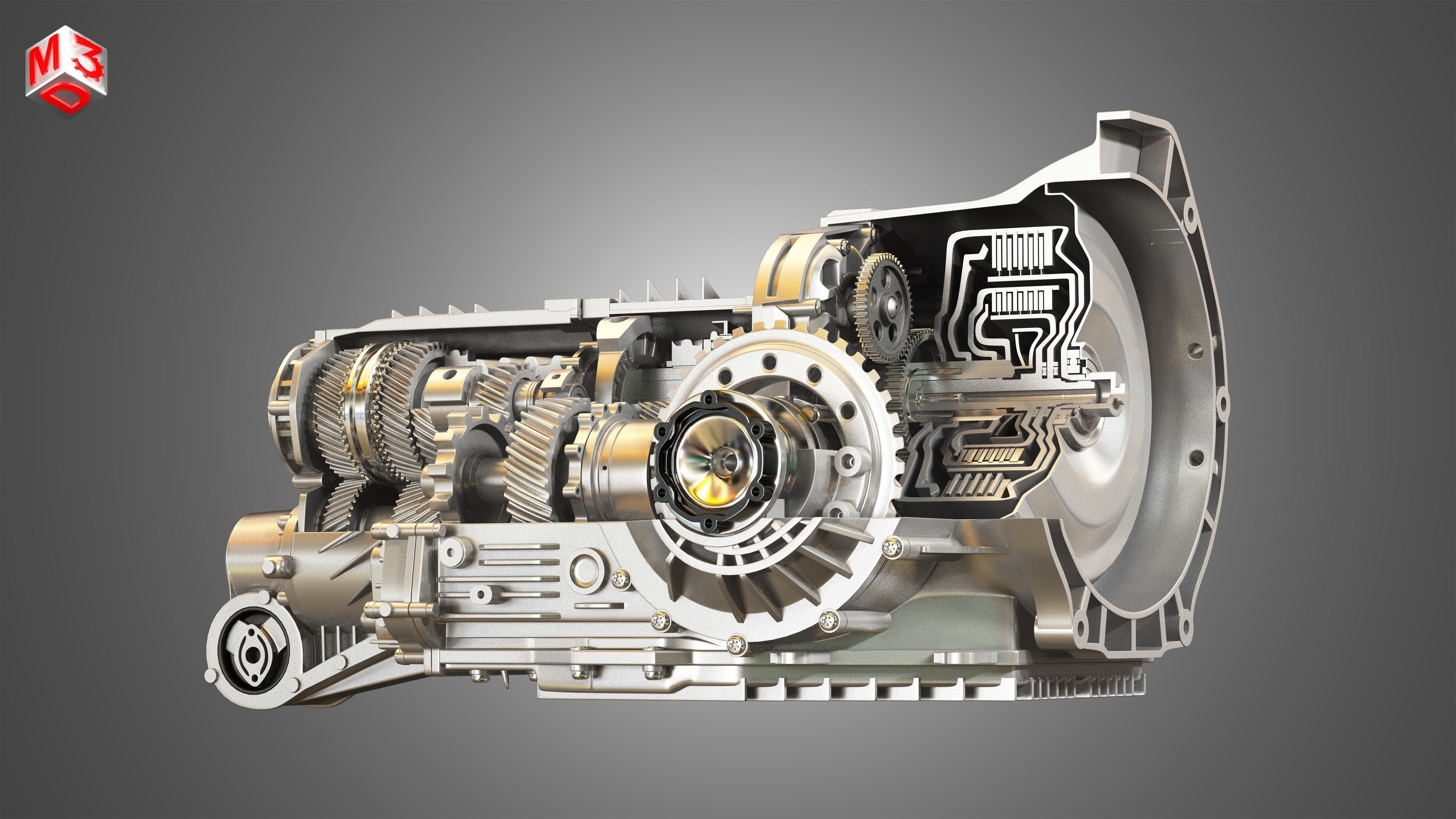 PDK Transmission Cutaway  3D model_9