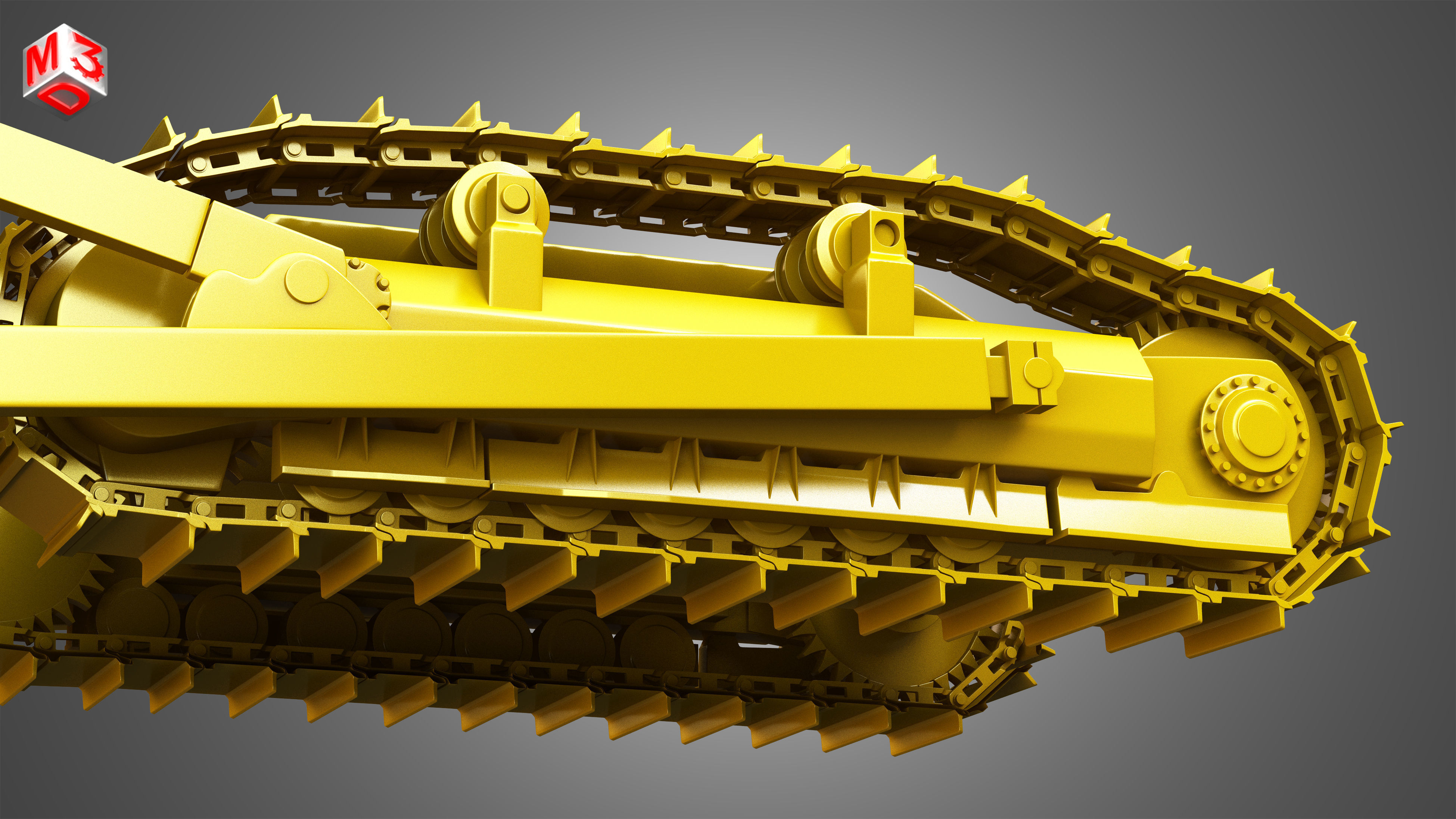 Bulldozer Tracks with ground engaging tool 3D model_11