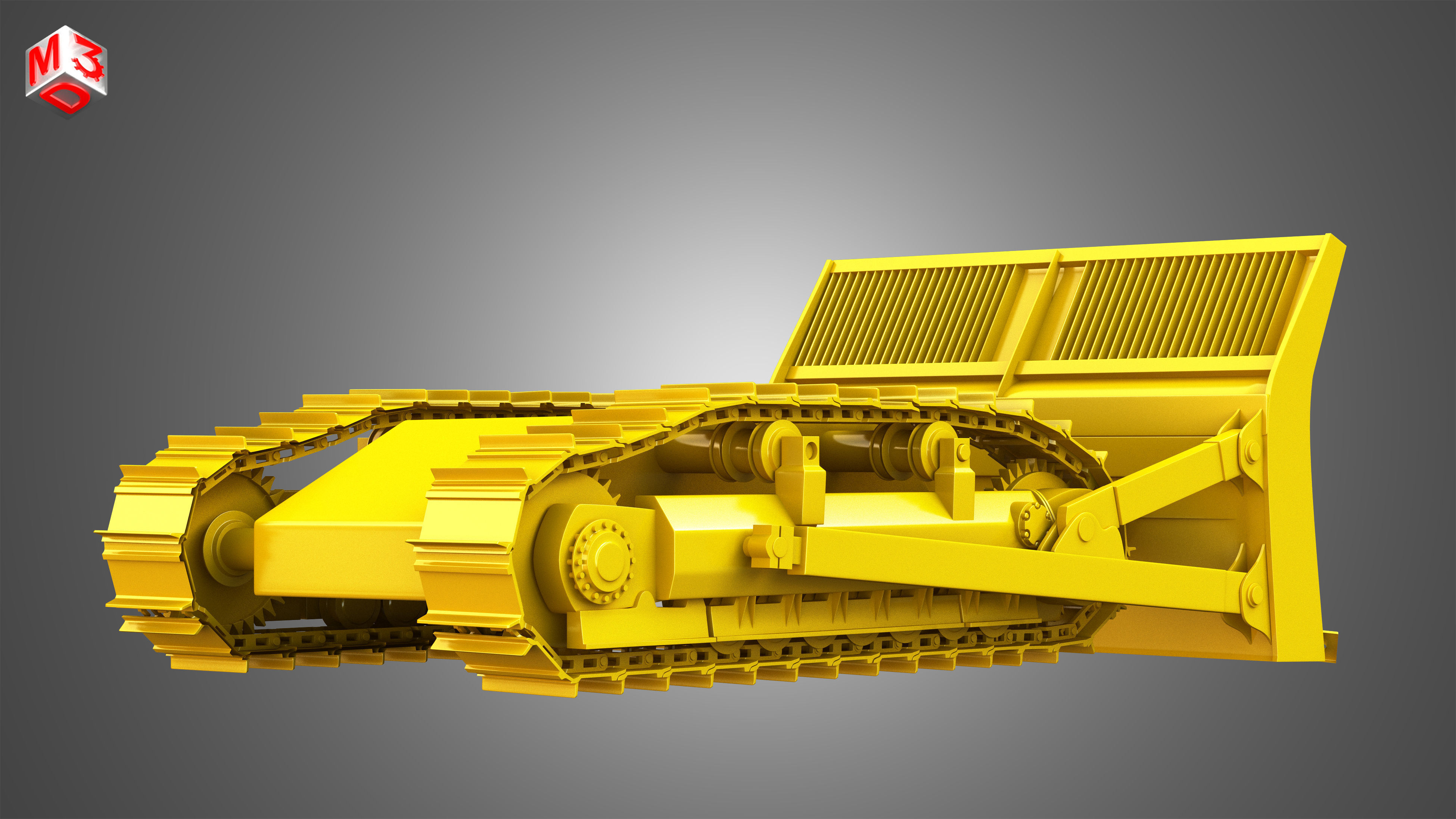 Bulldozer Tracks with ground engaging tool 3D model_2