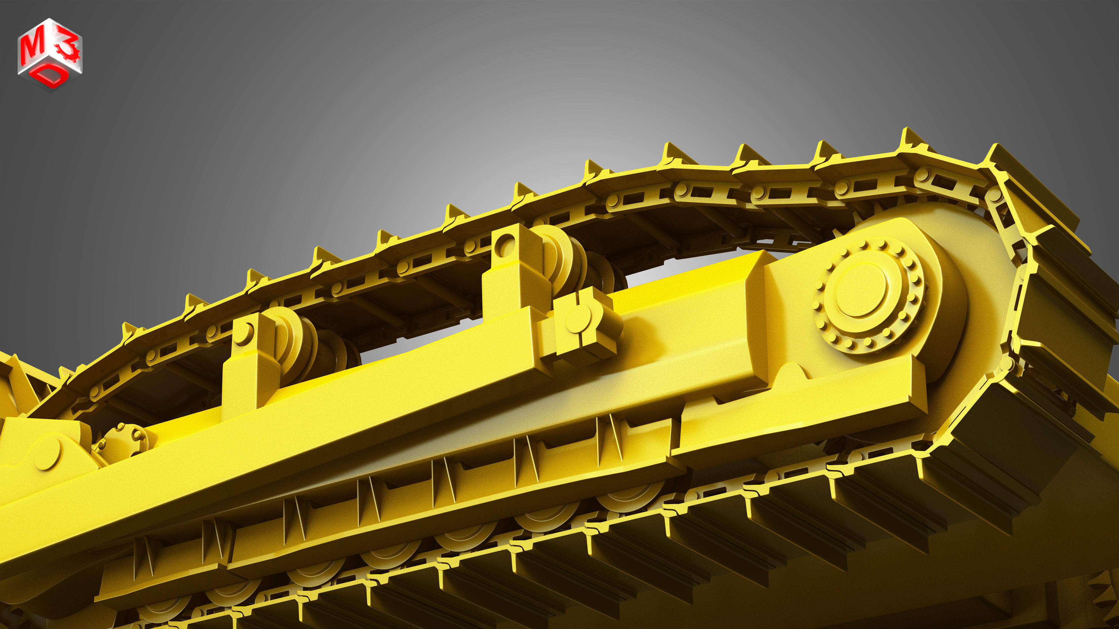 Bulldozer Tracks with ground engaging tool 3D model_12