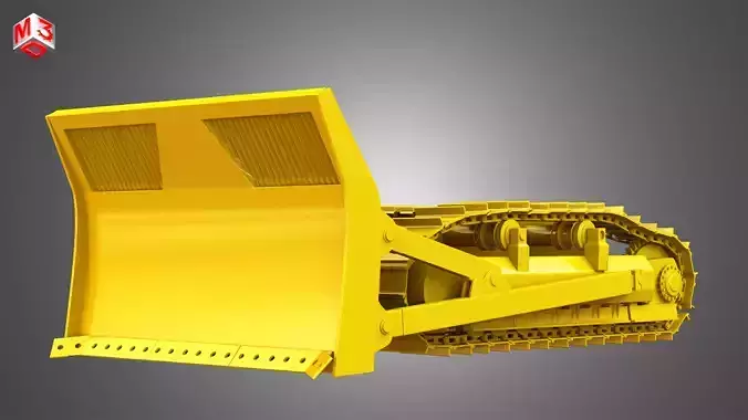 Bulldozer Tracks with ground engaging tool 3D model Bulldozer Tracks with ground engaging tool 3D model