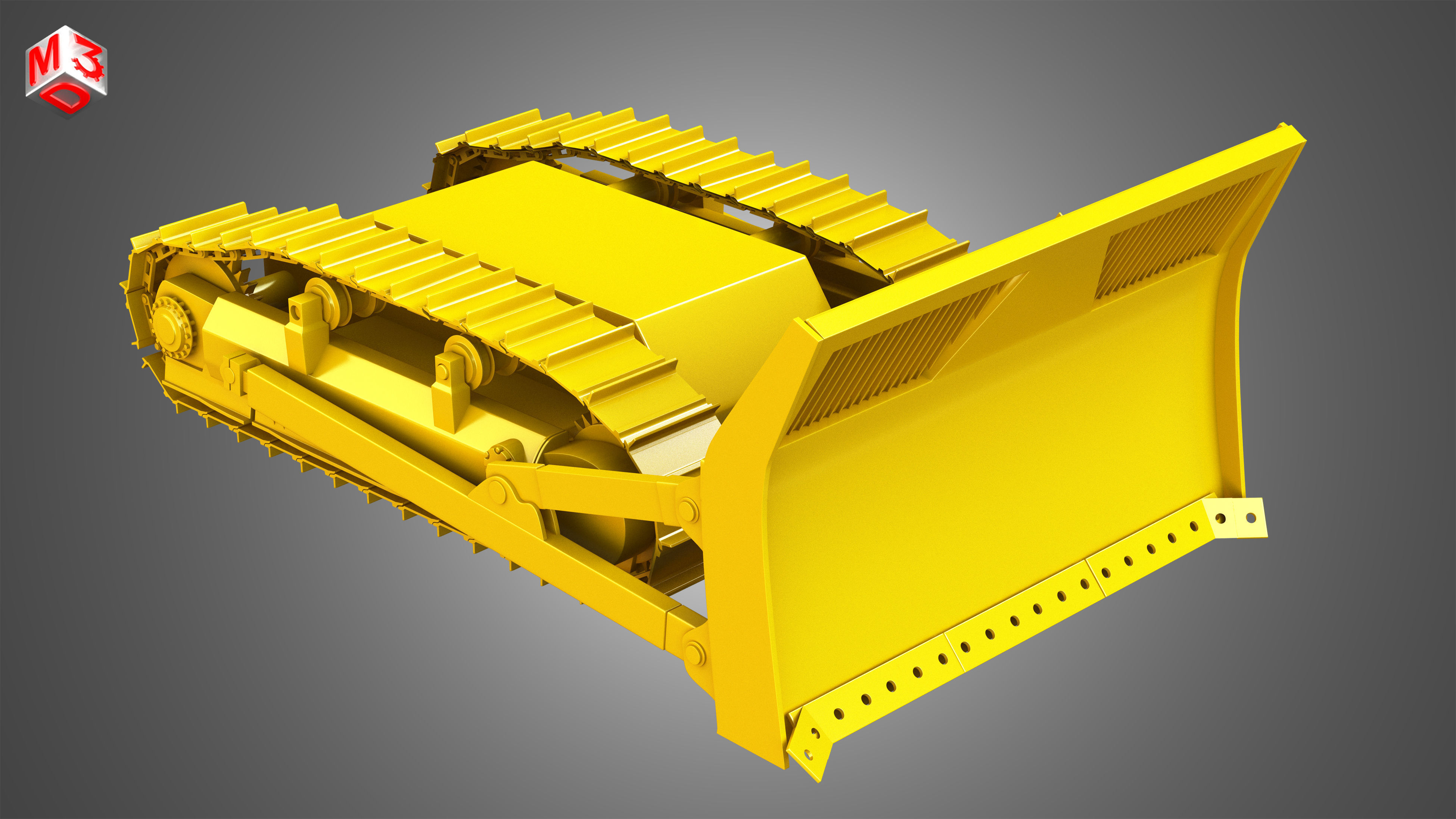 Bulldozer Tracks with ground engaging tool 3D model_9