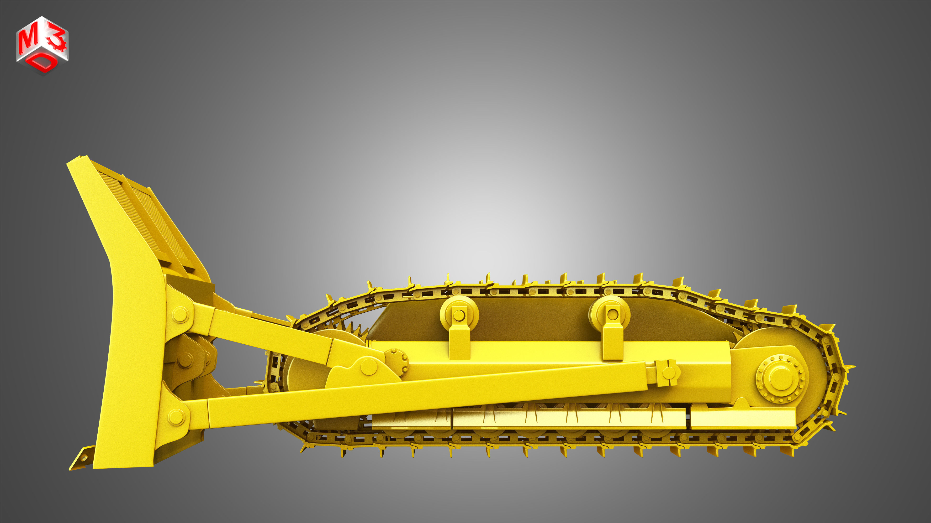 Bulldozer Tracks with ground engaging tool 3D model_5