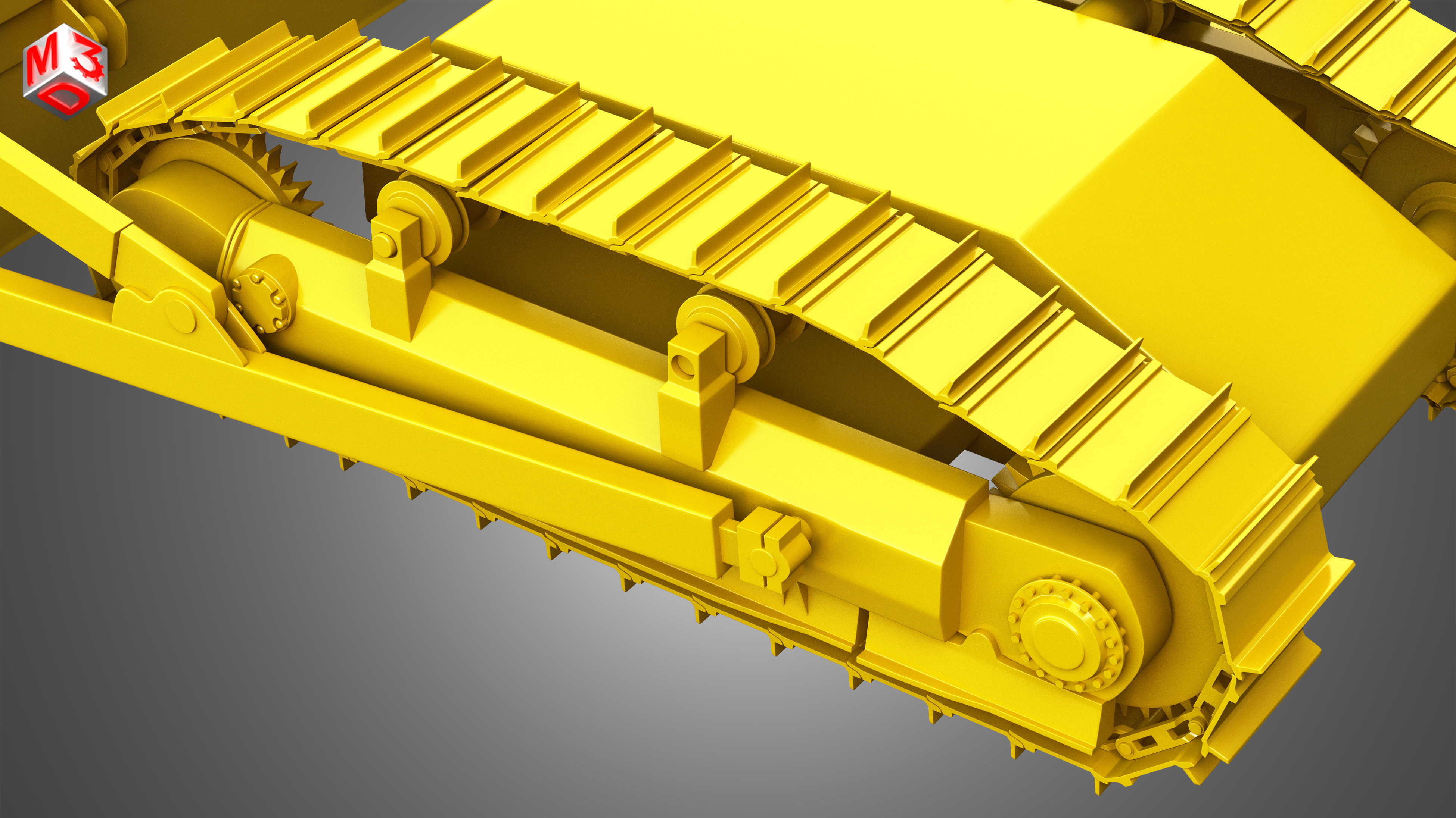 Bulldozer Tracks with ground engaging tool 3D model_13