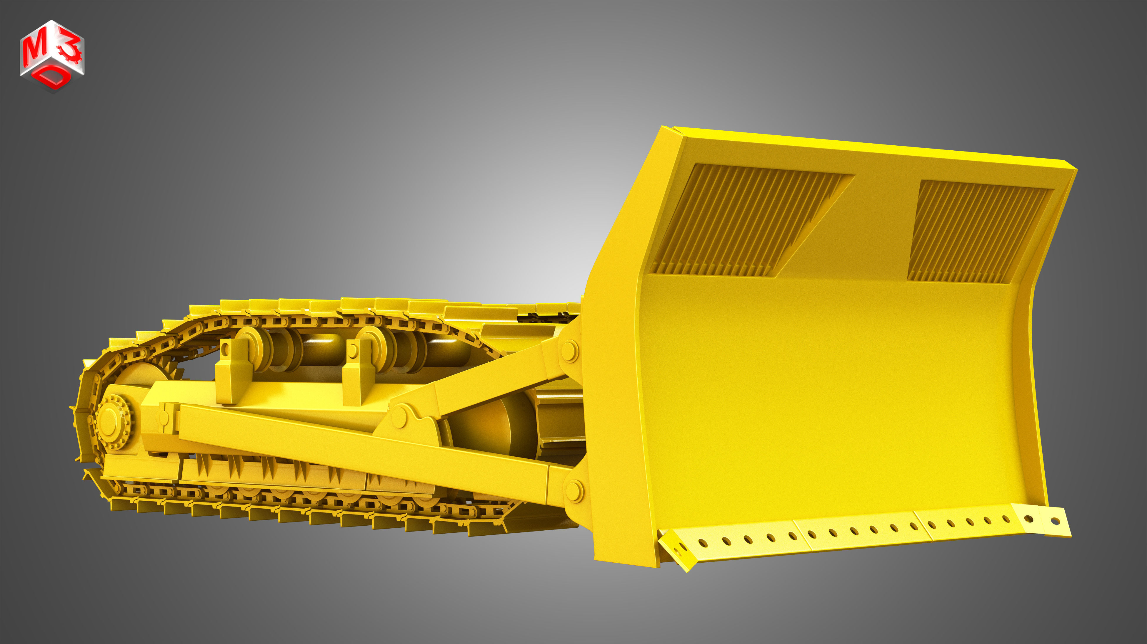 Bulldozer Tracks with ground engaging tool 3D model_3