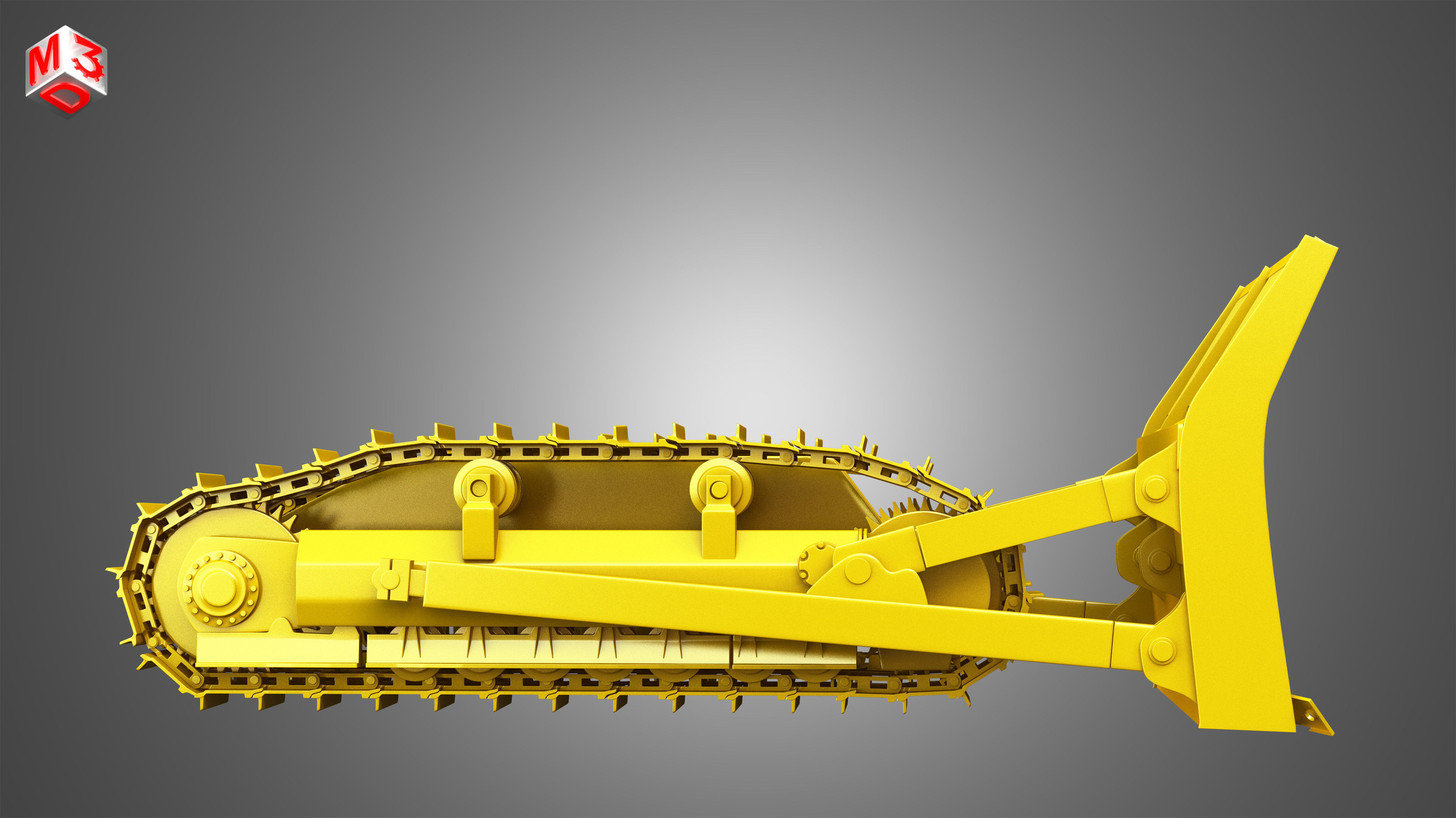 Bulldozer Tracks with ground engaging tool 3D model_6