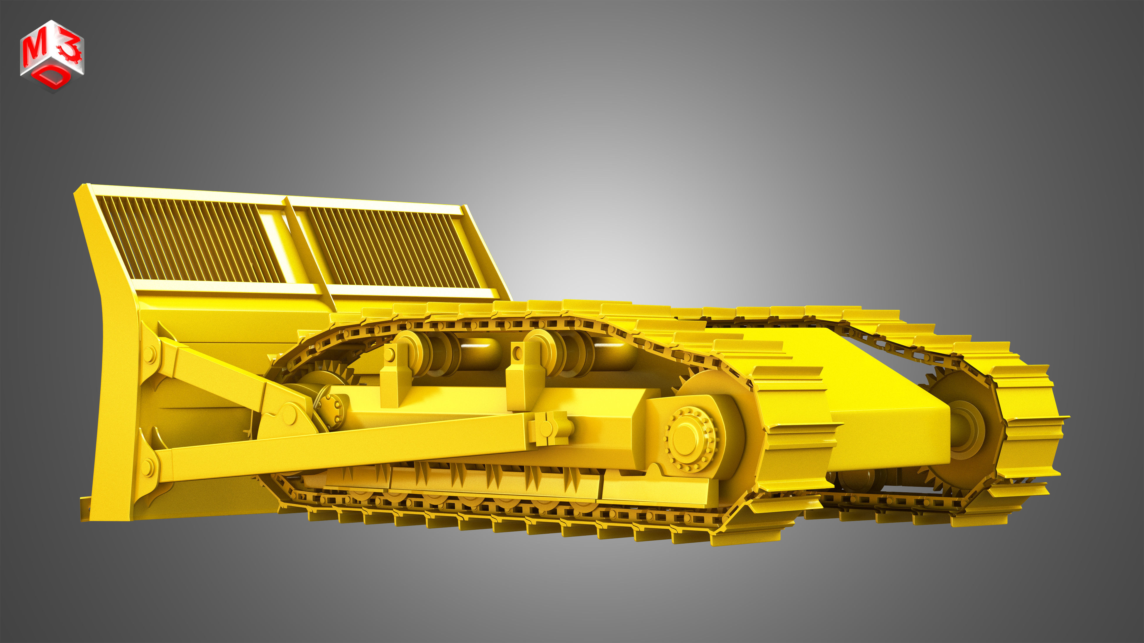 Bulldozer Tracks with ground engaging tool 3D model_4