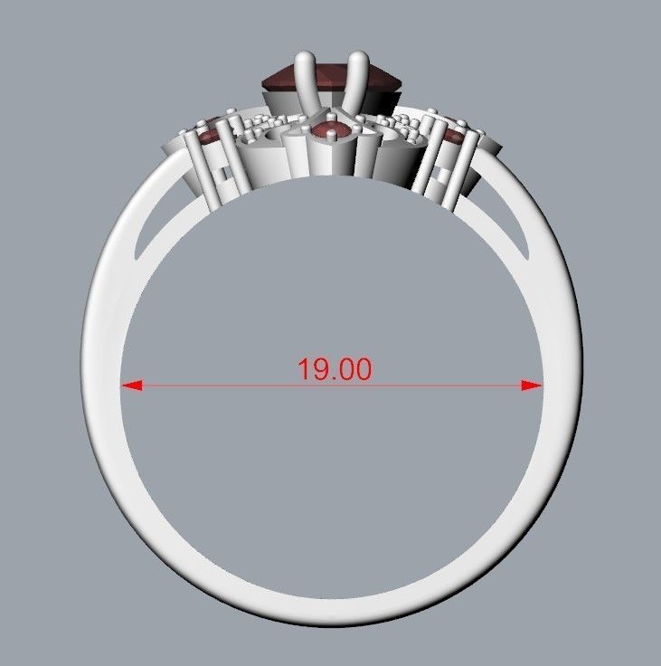 Women ring with gems 3dm stl vintage 3D print model_21