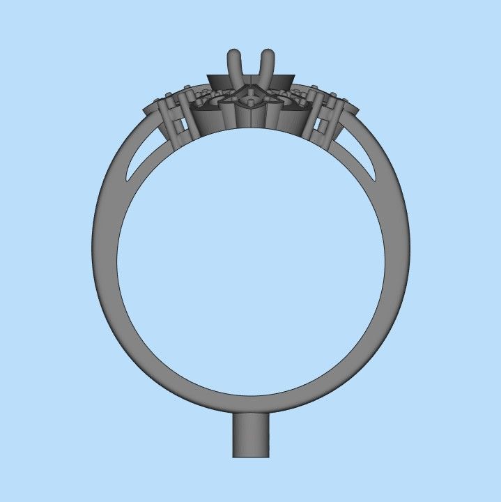 Women ring with gems 3dm stl vintage 3D print model_29