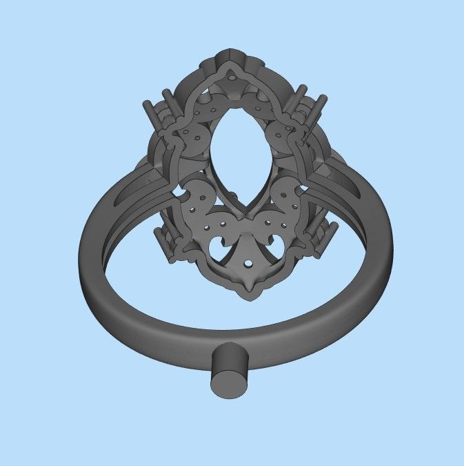 Women ring with gems 3dm stl vintage 3D print model_27
