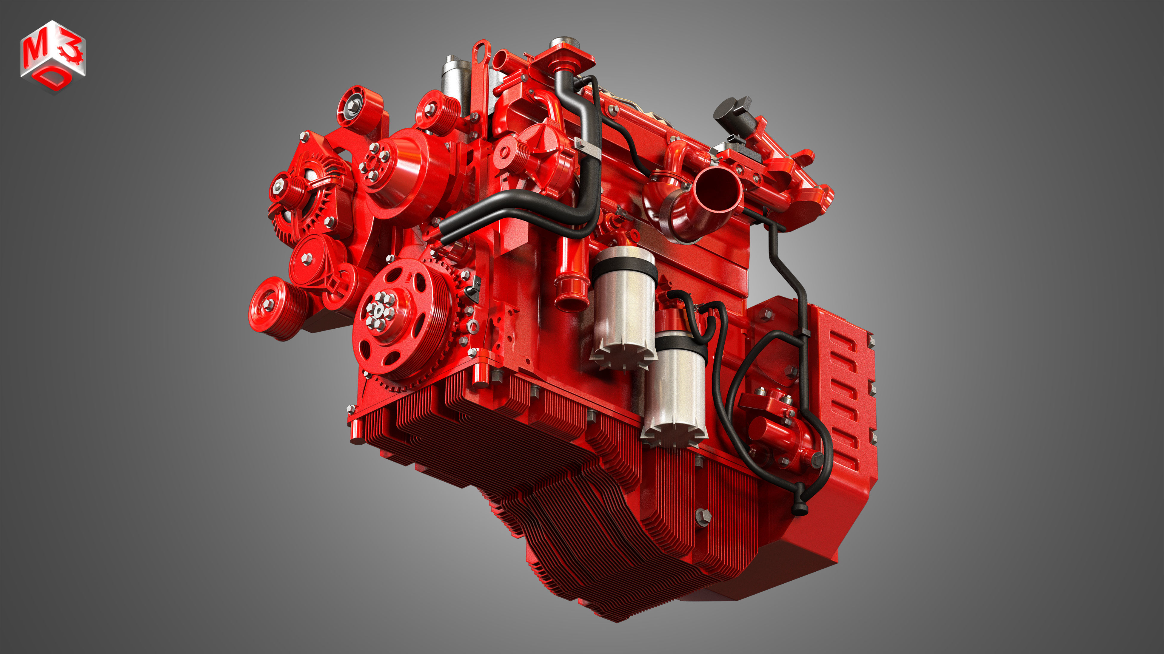 QSF 4 Cylinder - Diesel Engine 3D model_9