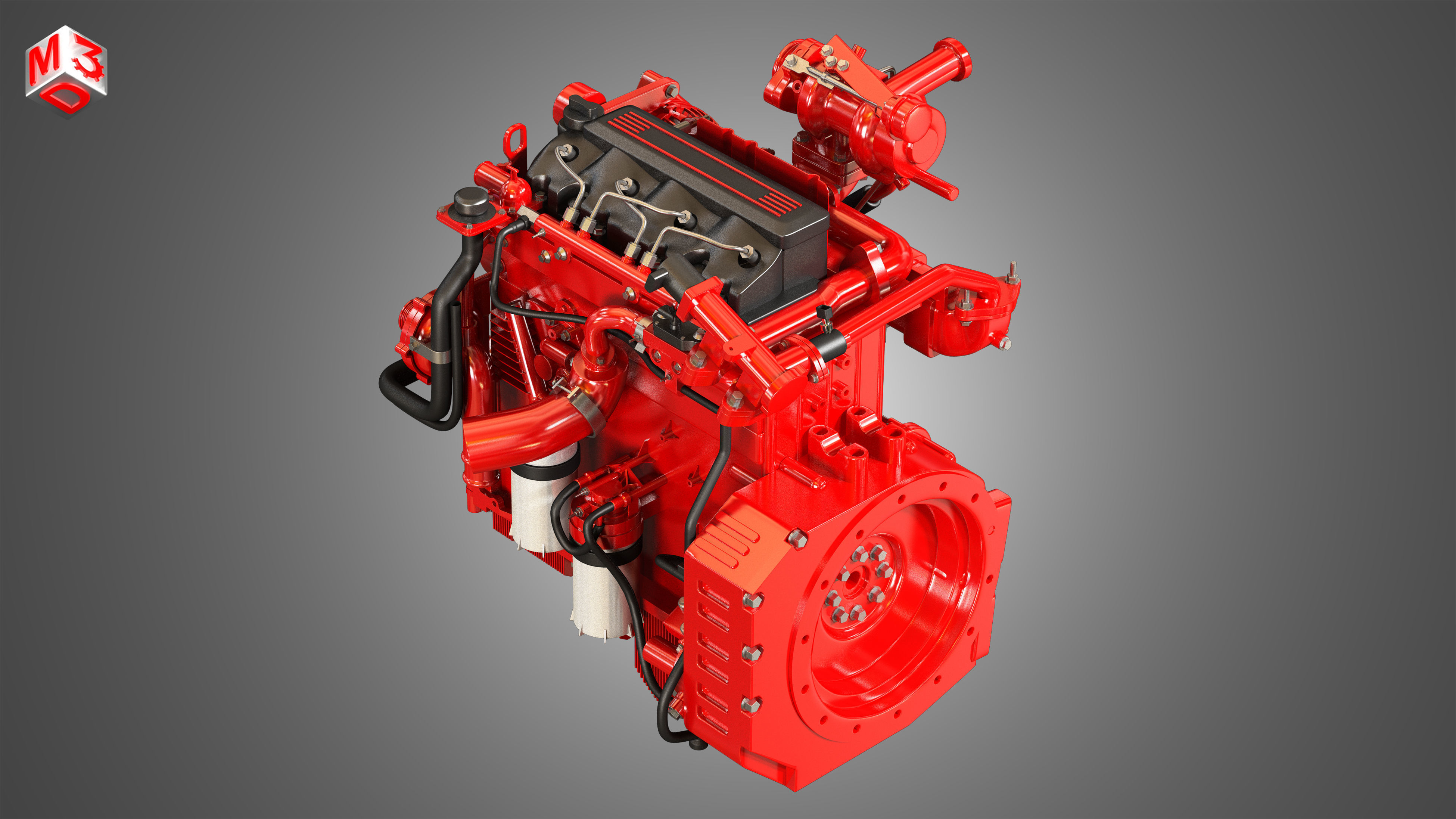 QSF 4 Cylinder - Diesel Engine 3D model_8