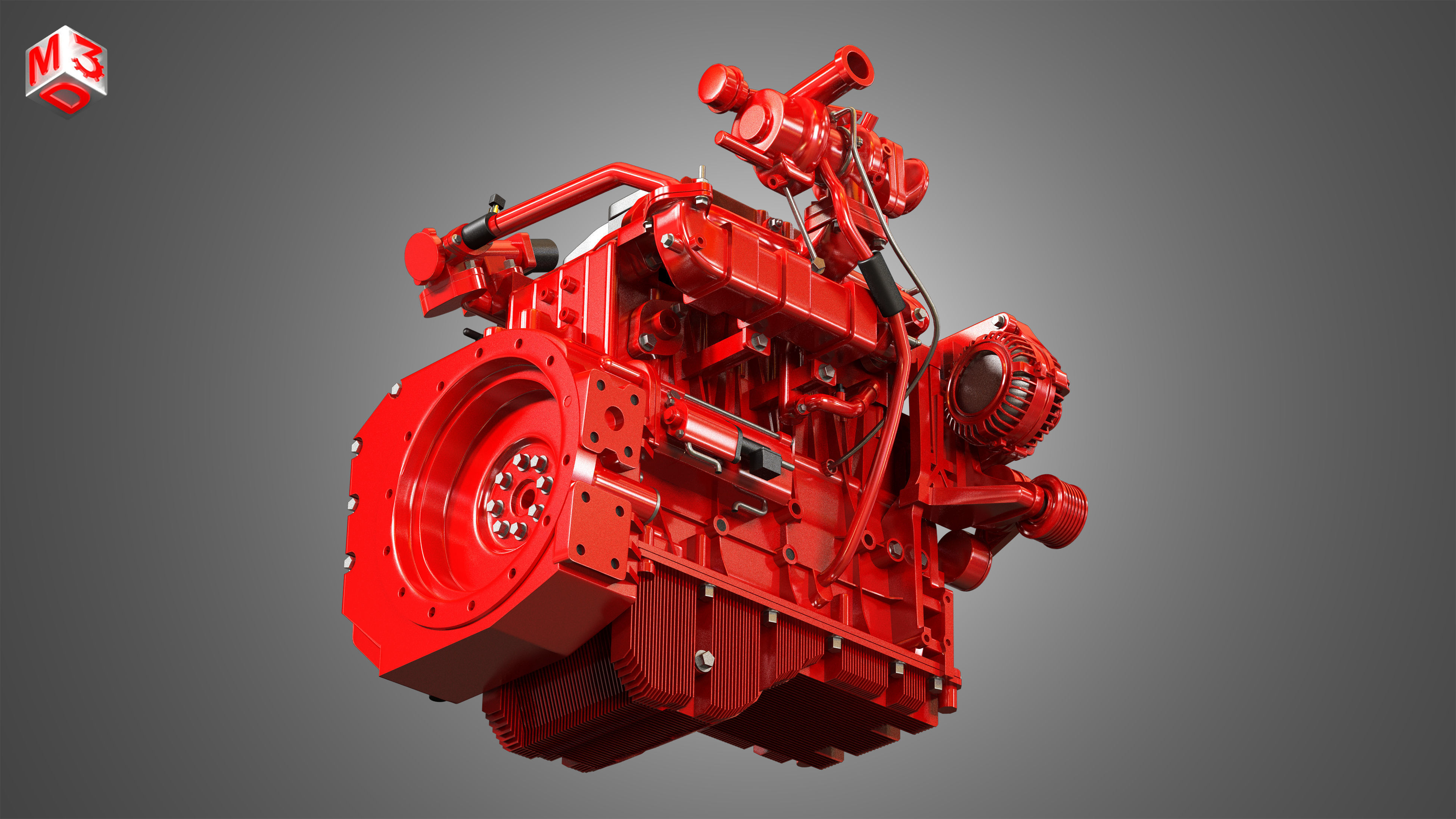 QSF 4 Cylinder - Diesel Engine 3D model_10