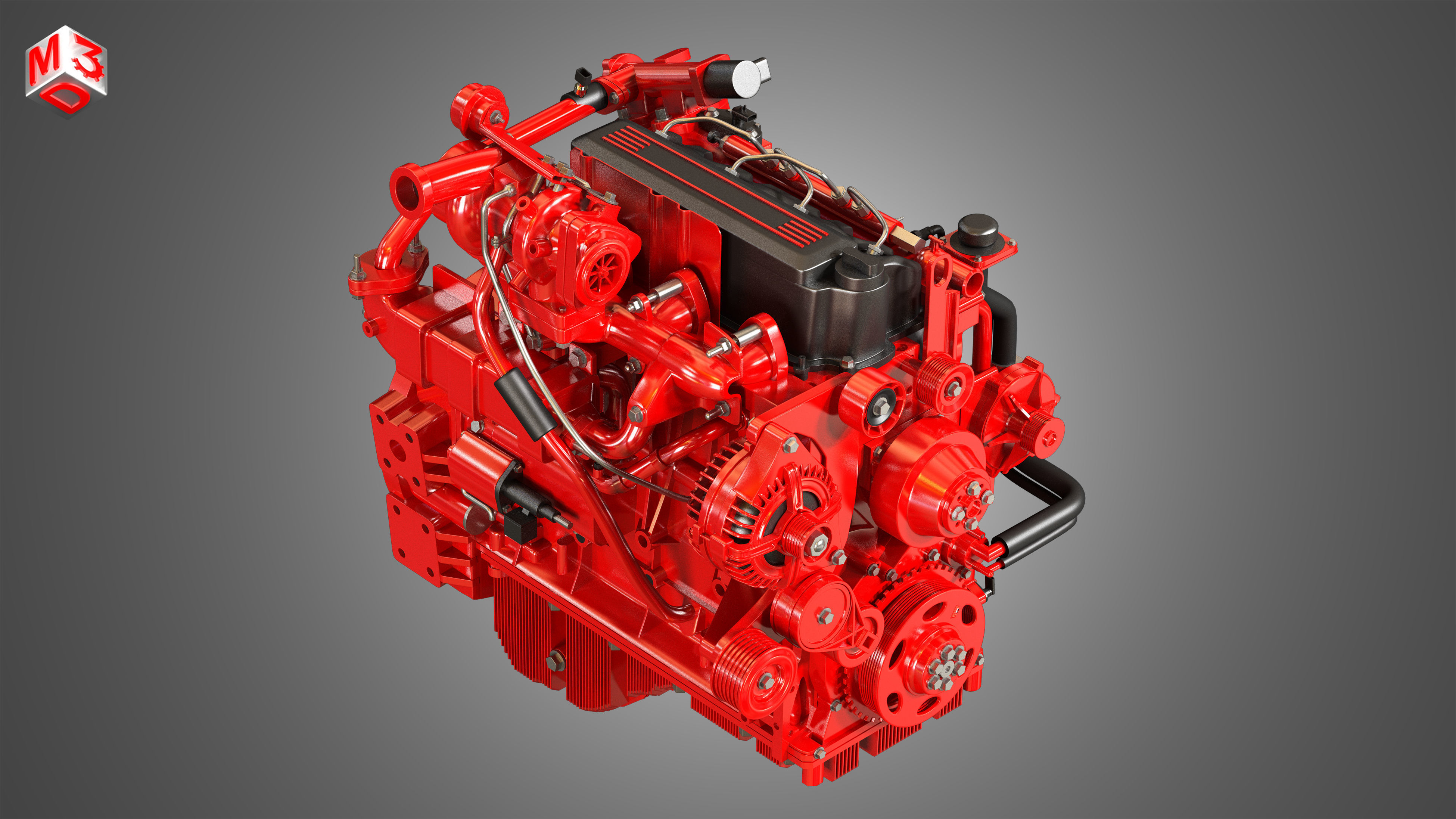 QSF 4 Cylinder - Diesel Engine 3D model_7