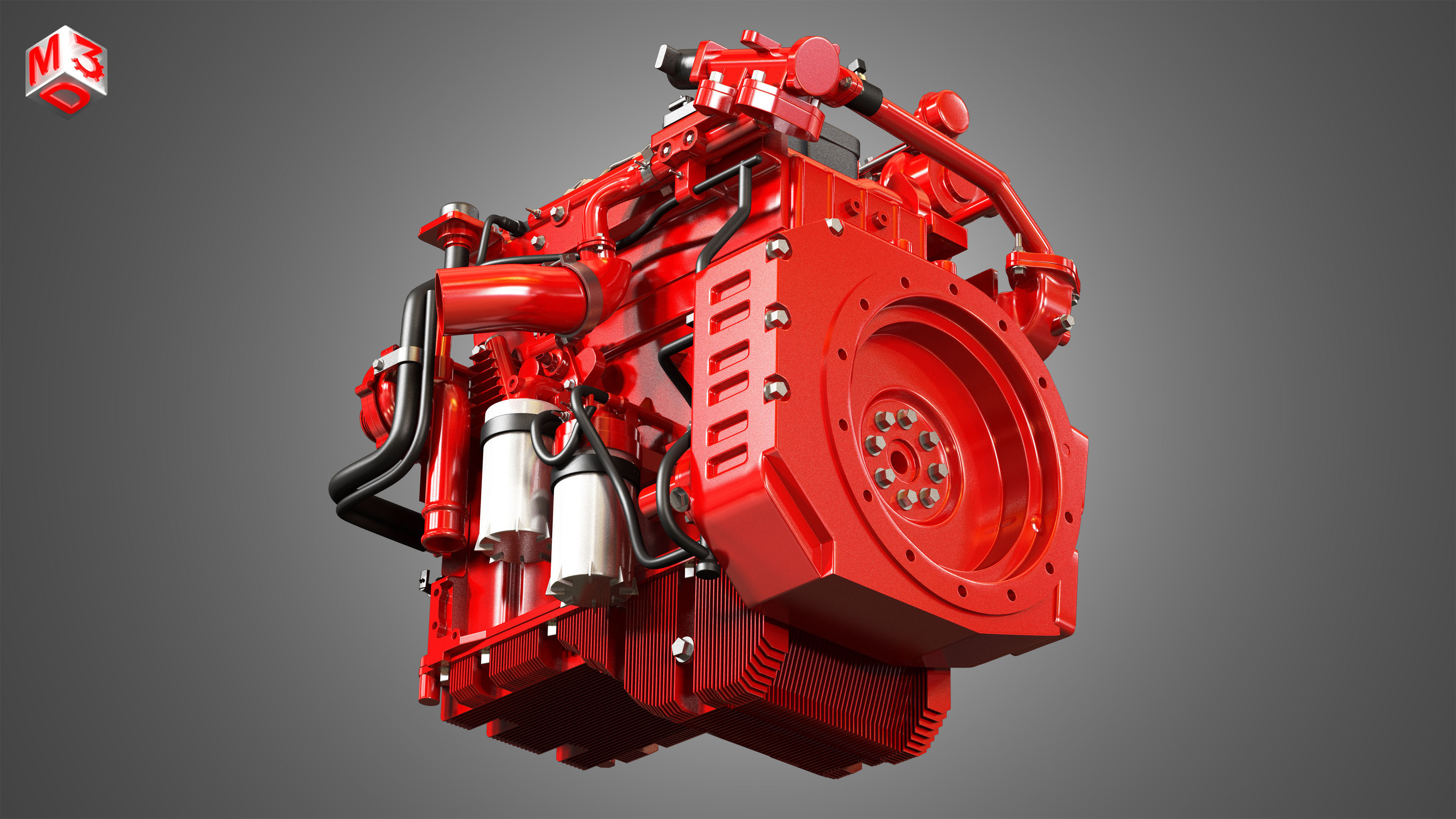 QSF 4 Cylinder - Diesel Engine 3D model_12