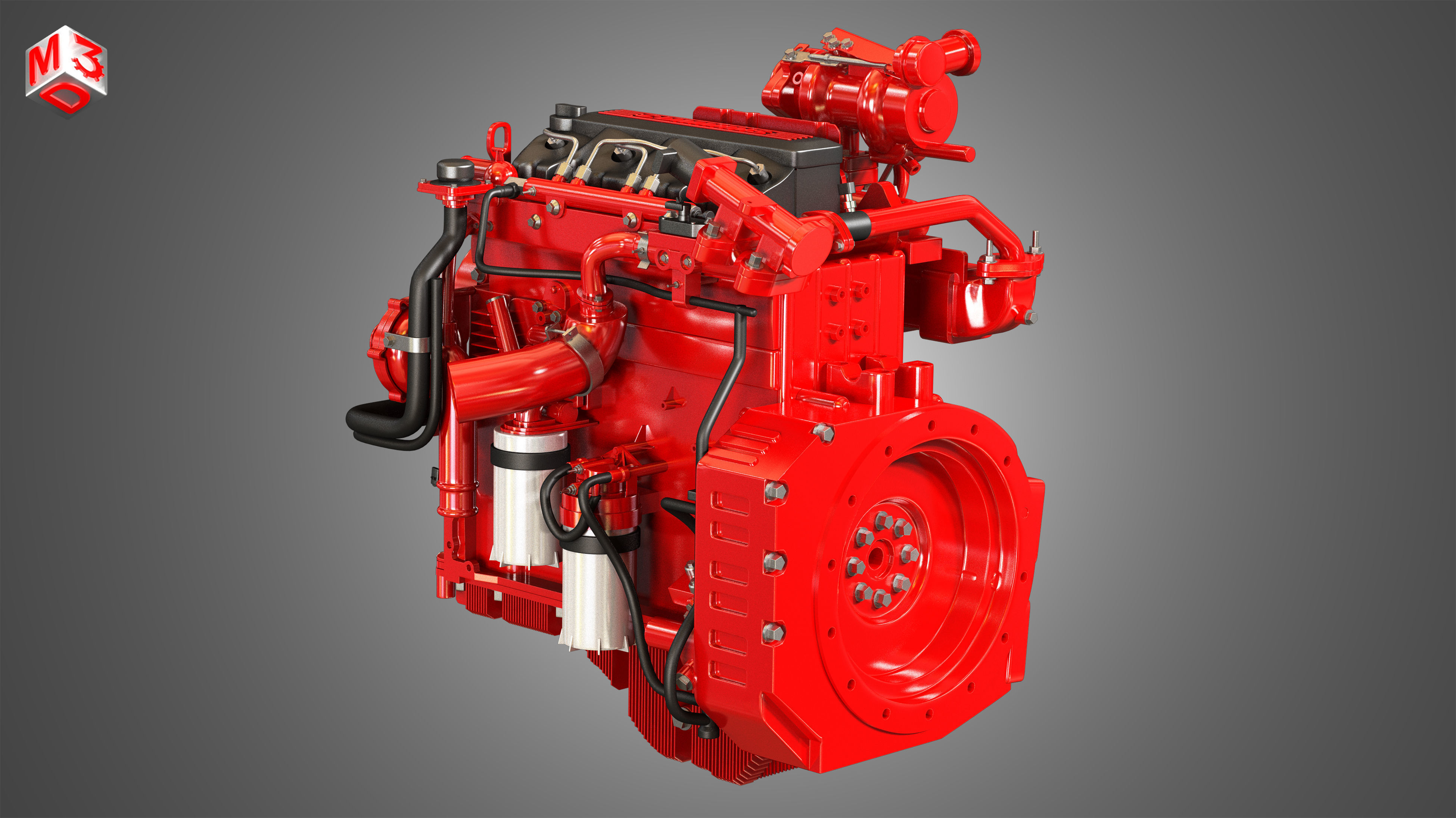 QSF 4 Cylinder - Diesel Engine 3D model_4