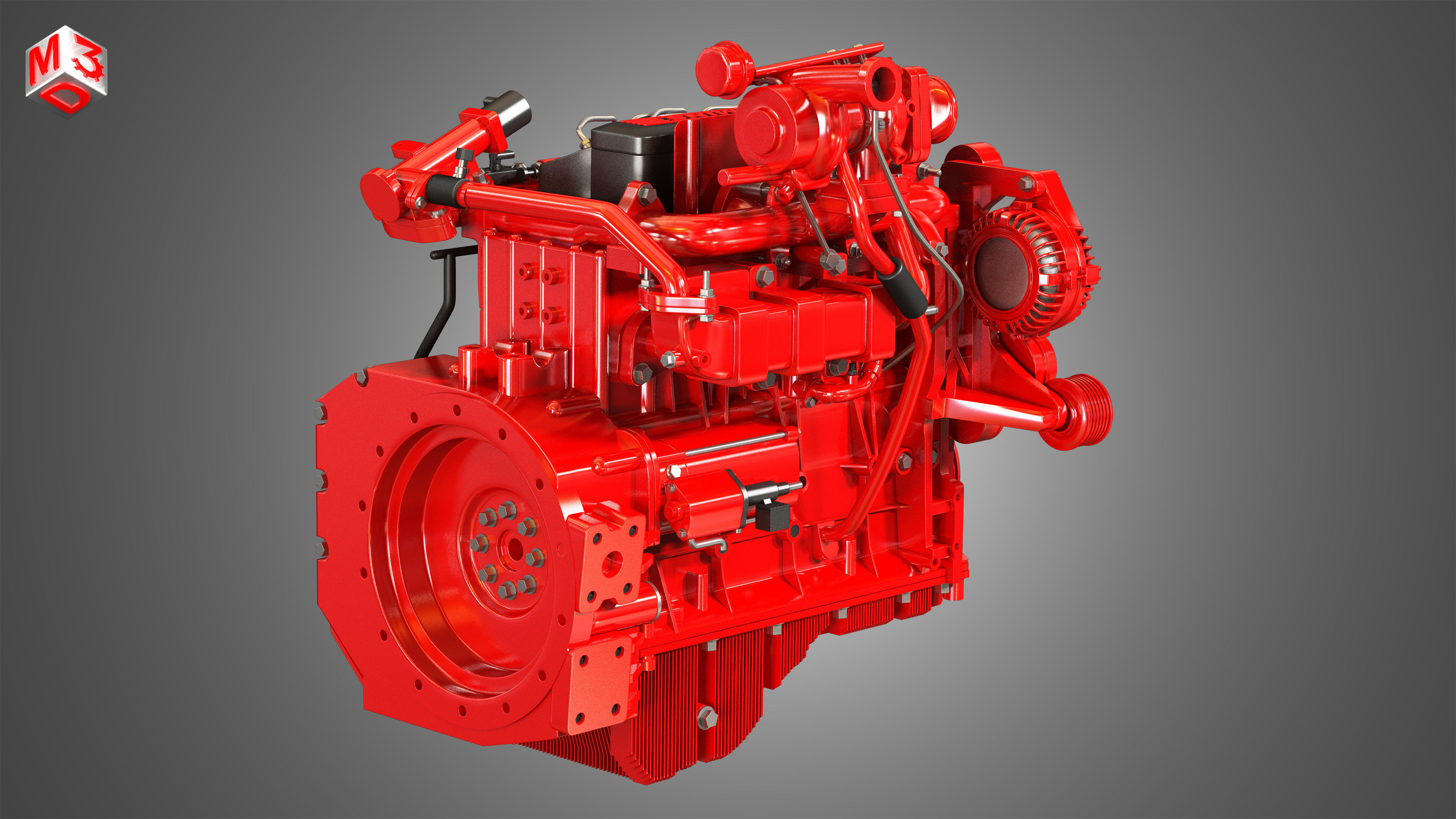 QSF 4 Cylinder - Diesel Engine 3D model_2