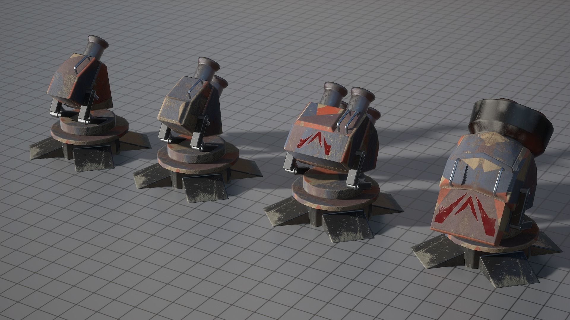 Turret Splash Low-poly 3D model_4