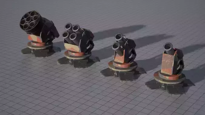 Turret Splash Low-poly 3D model