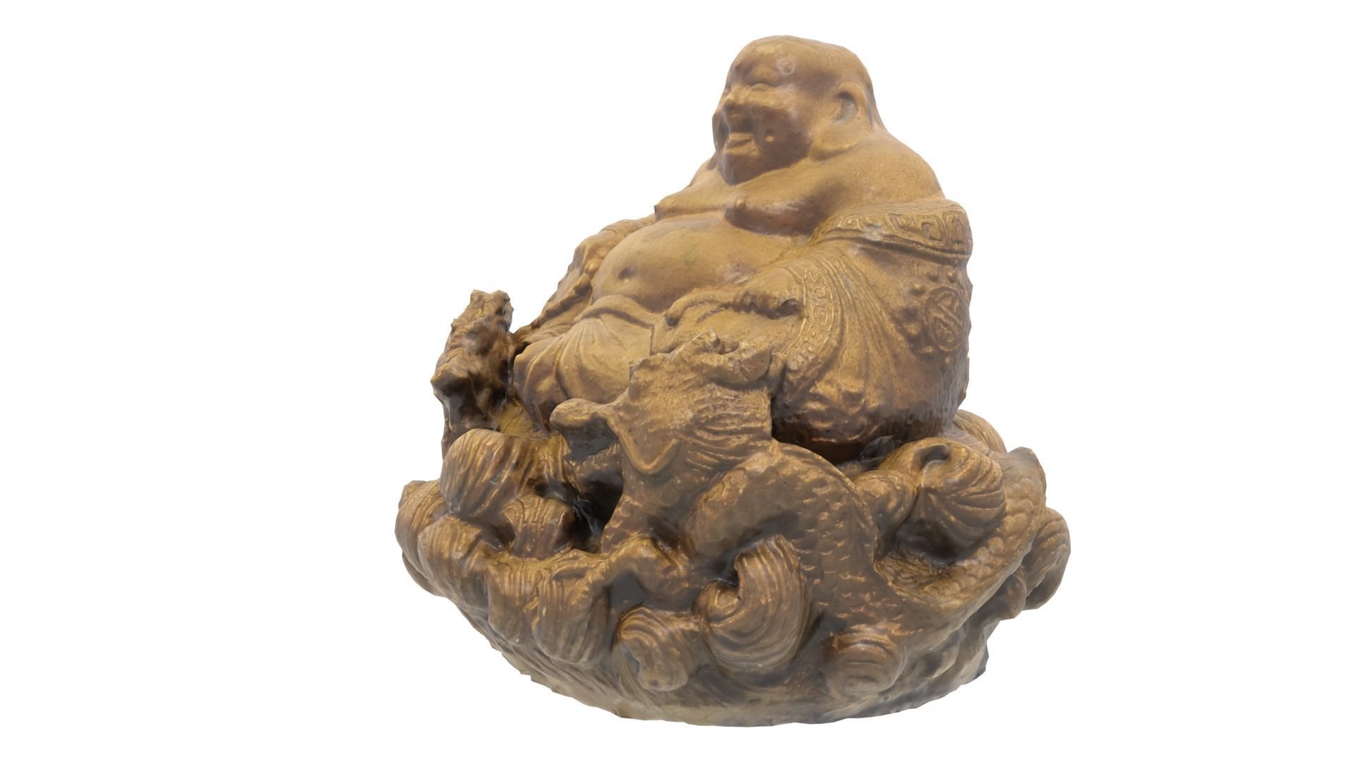 Laughing Buddha or Lucky Buddha Low-poly 3D model_3