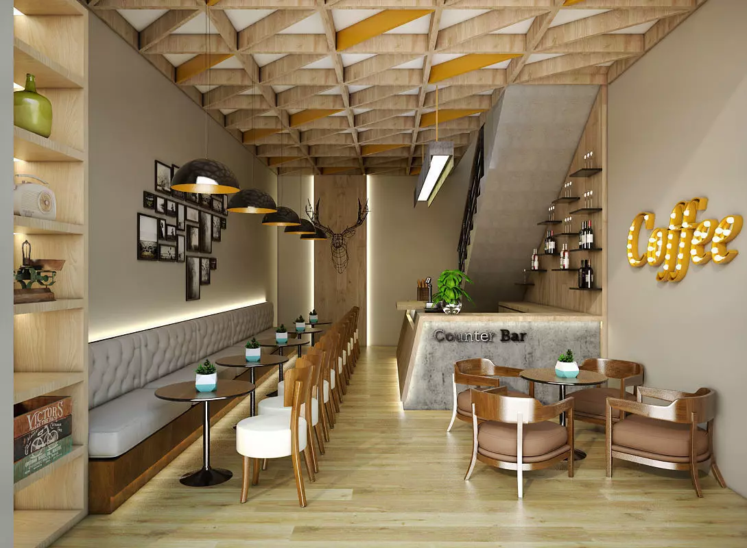 Coffee Shop 3D model_0