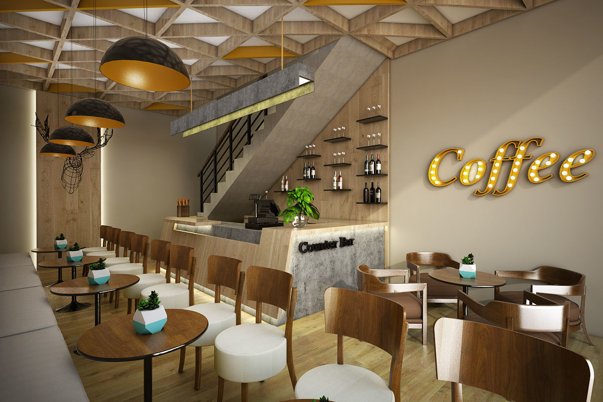 Coffee Shop 3D model_2