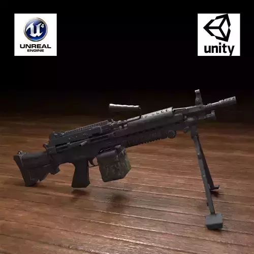 M249 Squad Automatic Weapon Low-poly 3D model