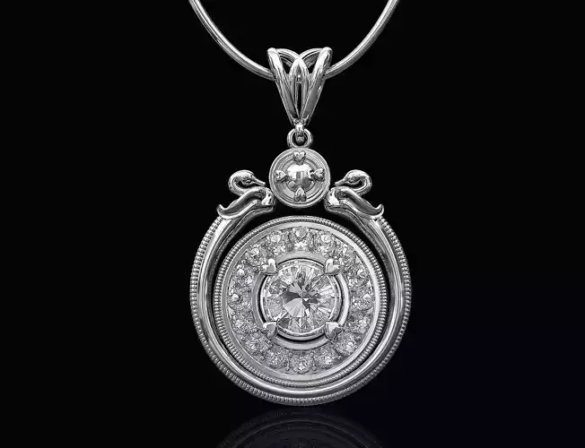 Swan pendant with gems